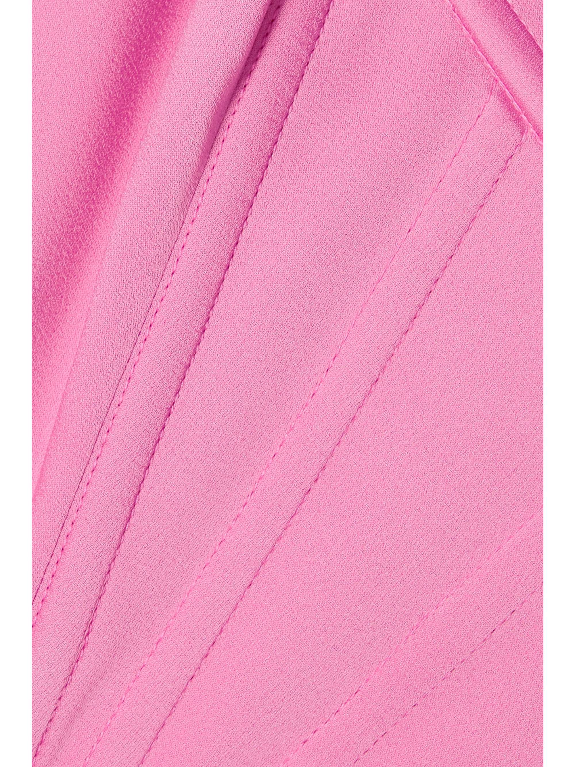 VERSACE Cropped embellished satin bustier top