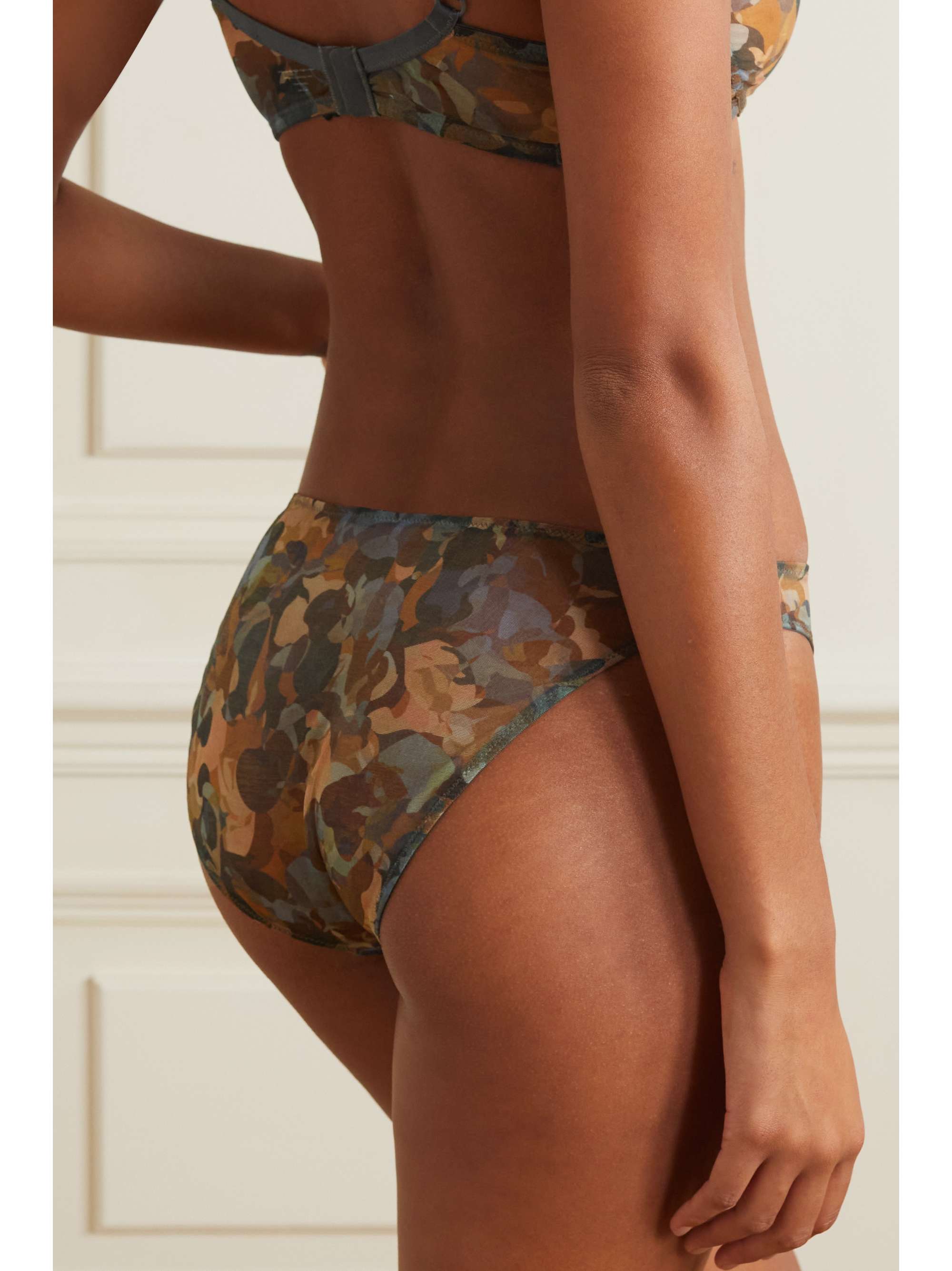 ELSE Ebru printed stretch-mesh briefs