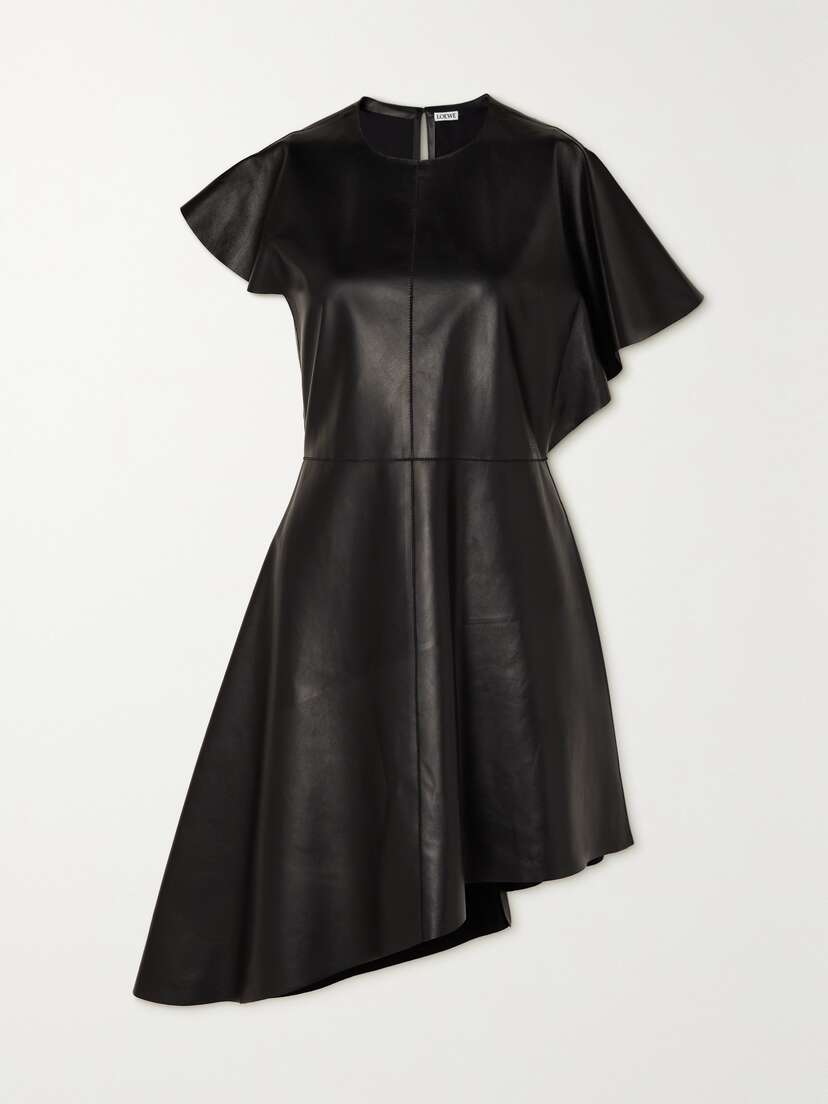 Loewe — Asymmetric paneled faux leather dress