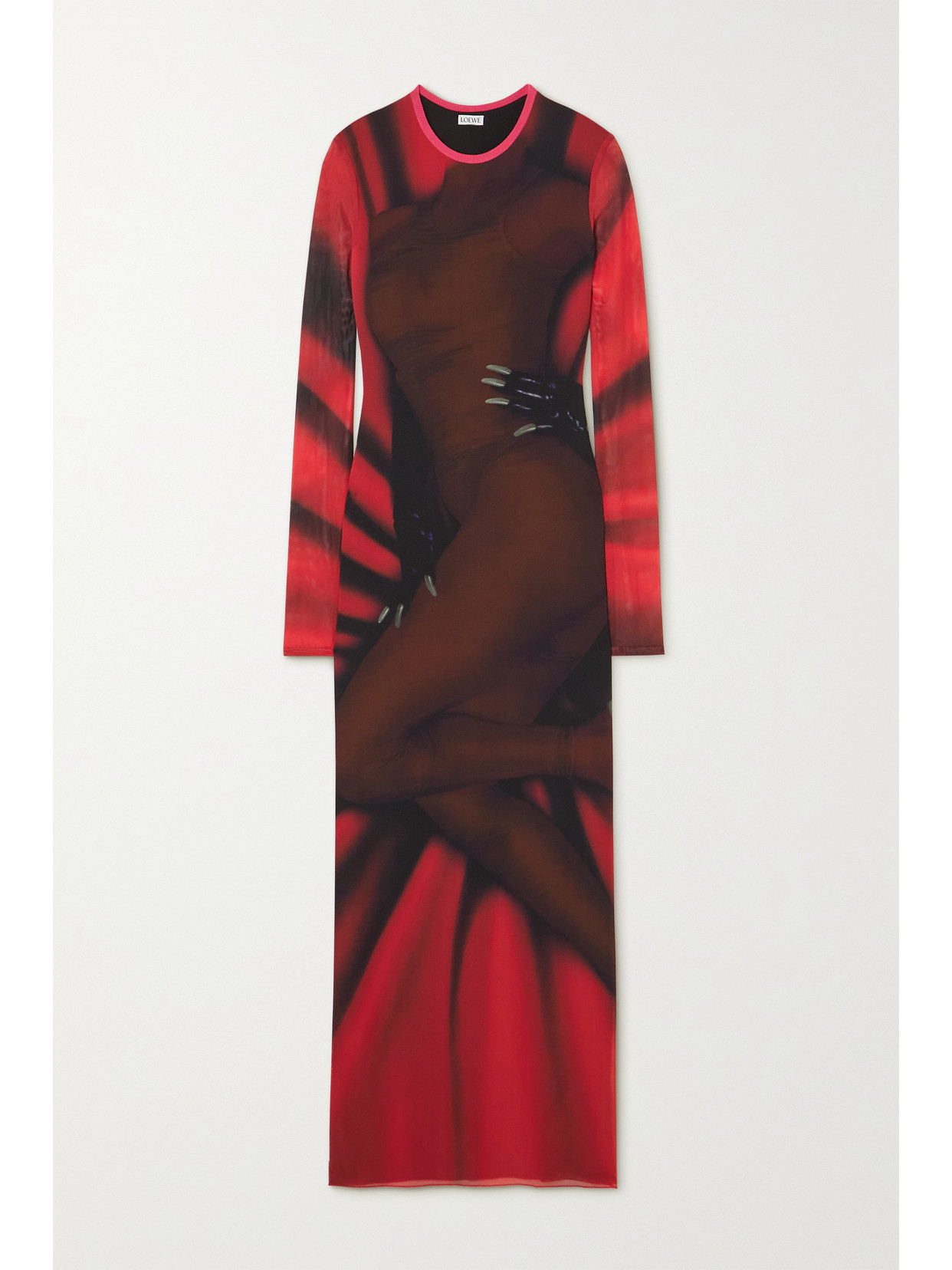 Loewe - Printed Stretch-mesh Maxi Dress - Red 22 Awaiting product image