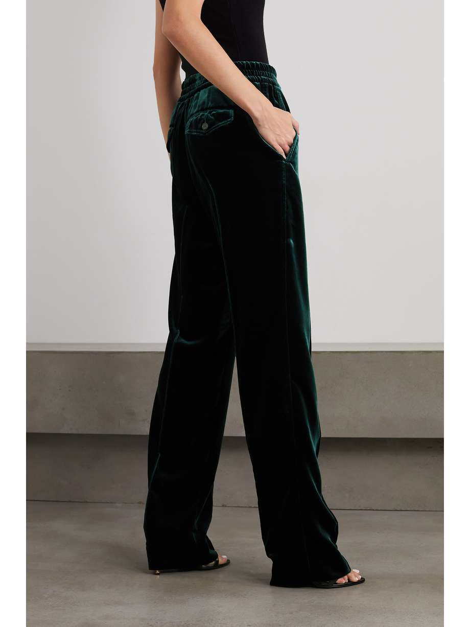velvet track pants