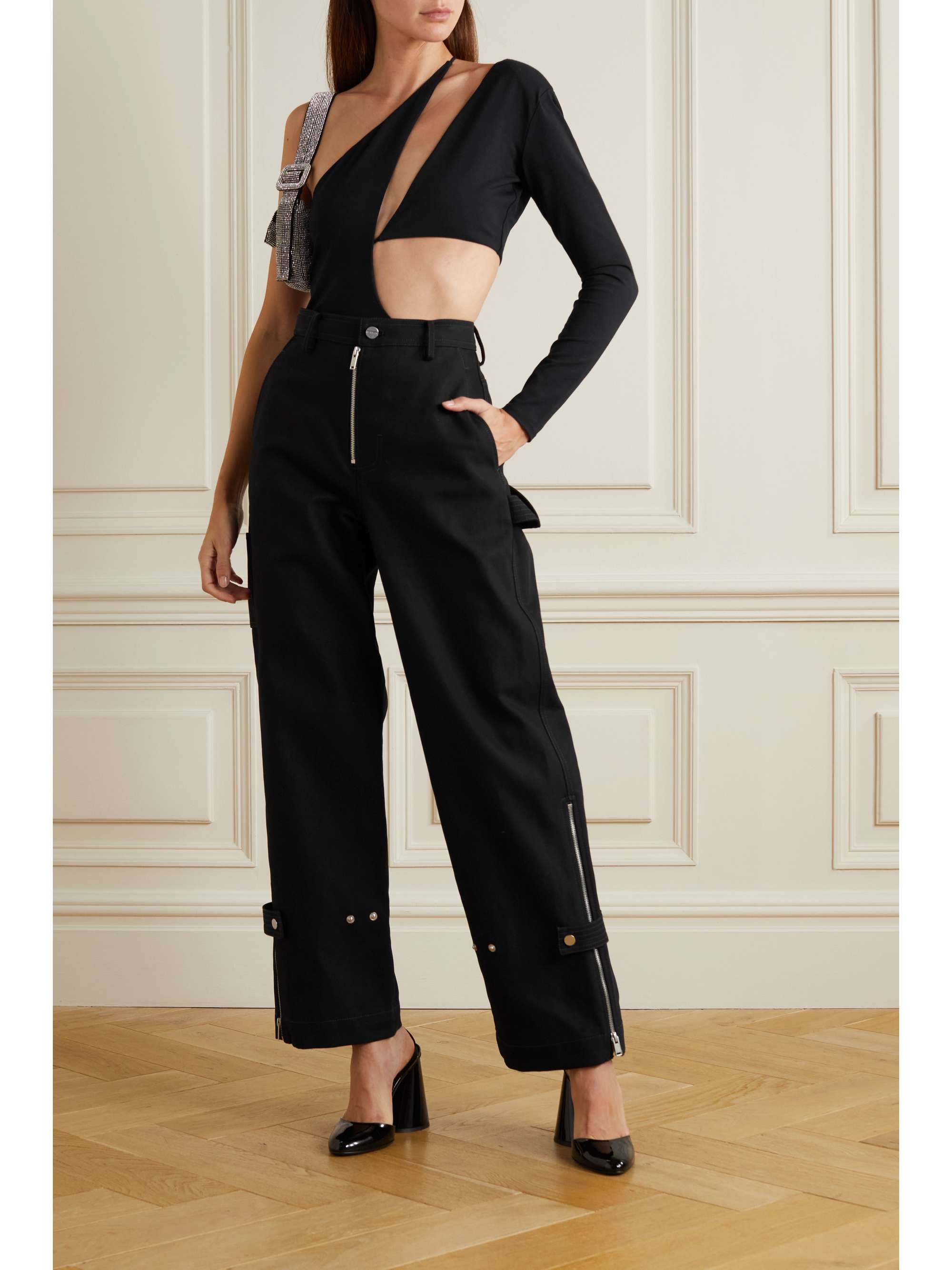 MARIKA VERA Twiggy one-sleeve cutout stretch-bamboo and organic cotton-blend jersey bodysuit