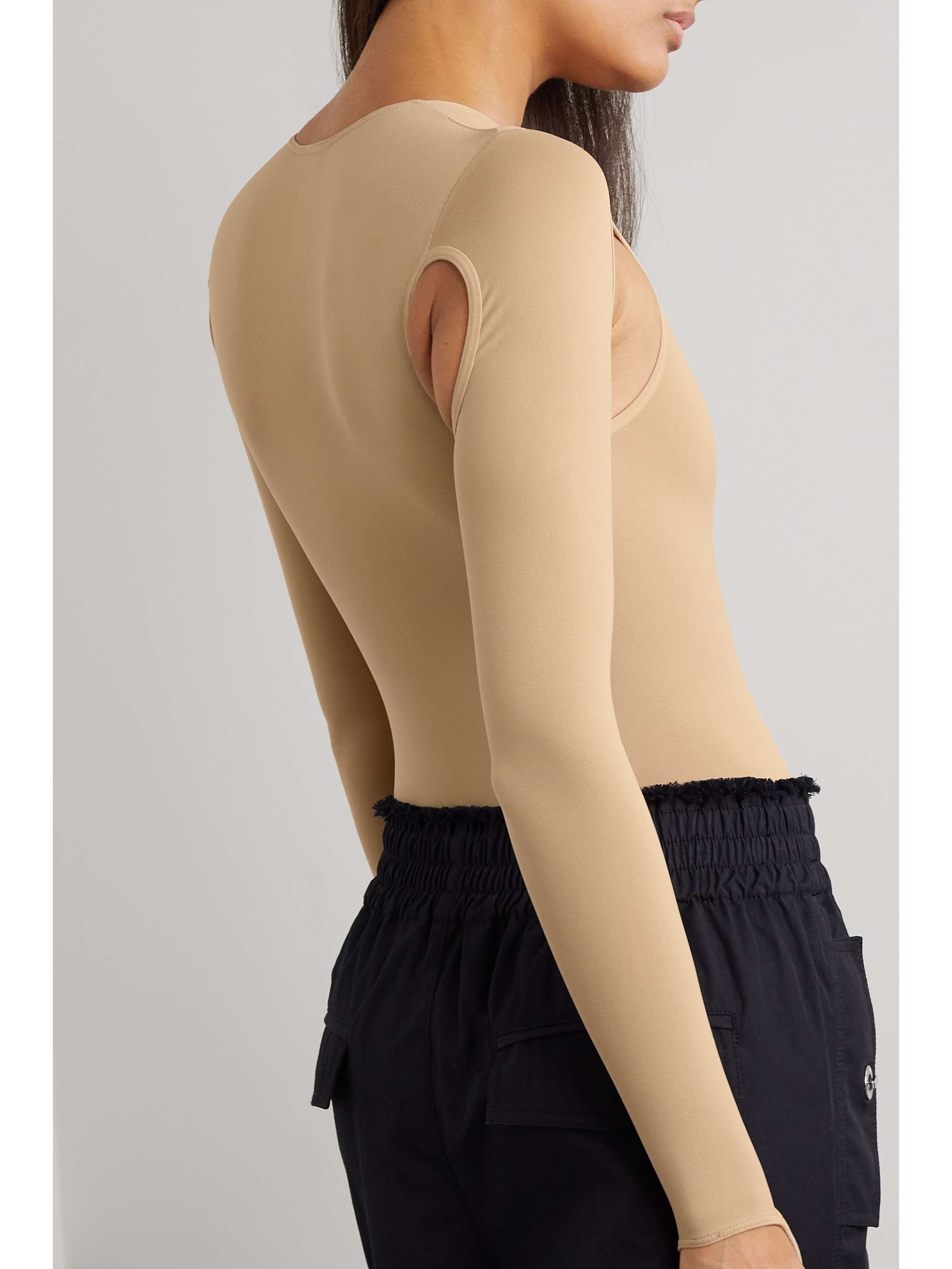 ANDREĀDAMO Cutout stretch-jersey bodysuit