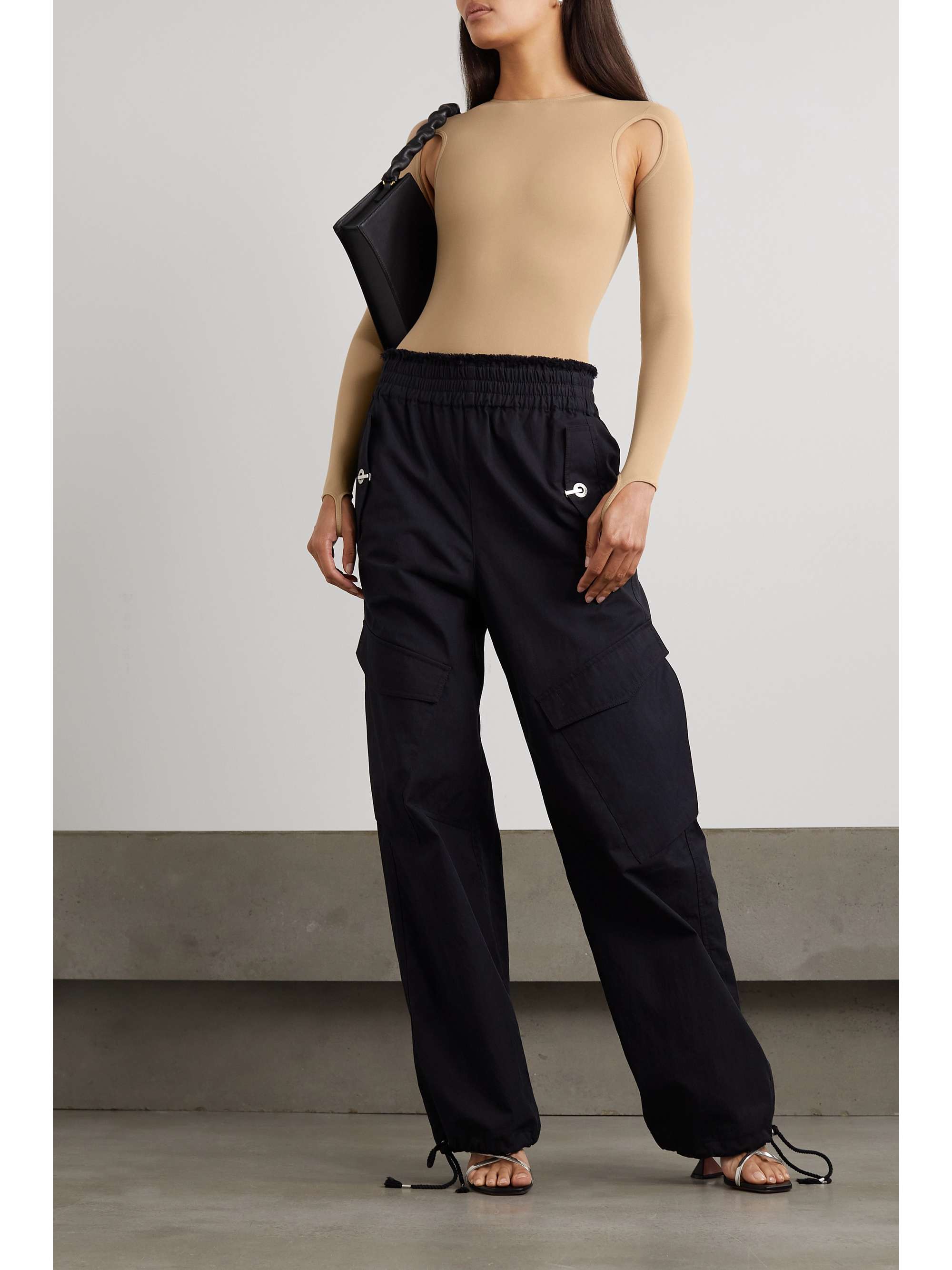 ANDREĀDAMO Cutout stretch-jersey bodysuit