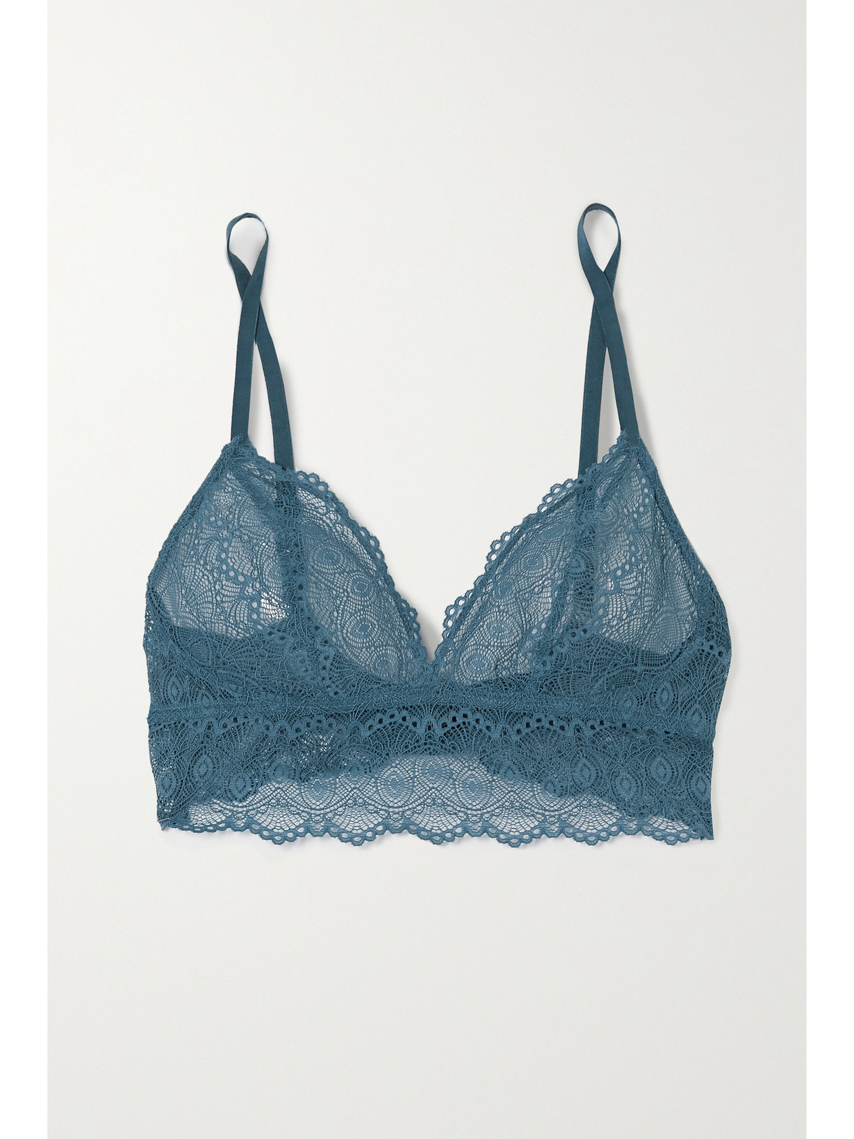 ELSE - Camellia Corded Stretch-lace Soft-cup Bra - Blue 22 Awaiting product image
