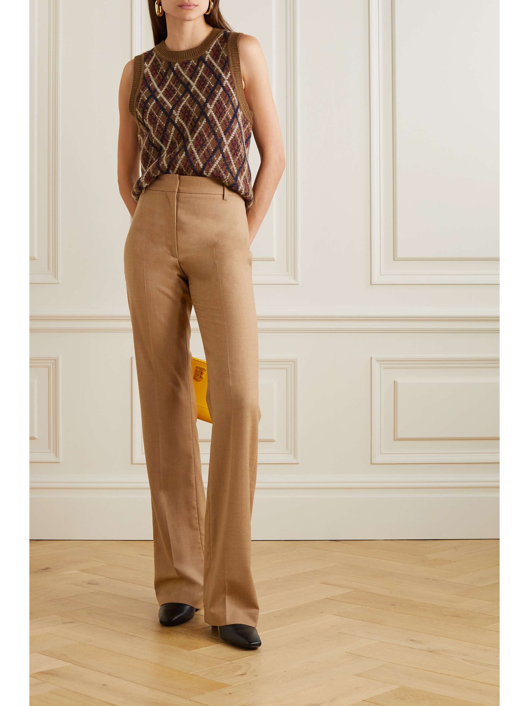 NILI LOTAN Carey argyle wool and cashmere-blend vest