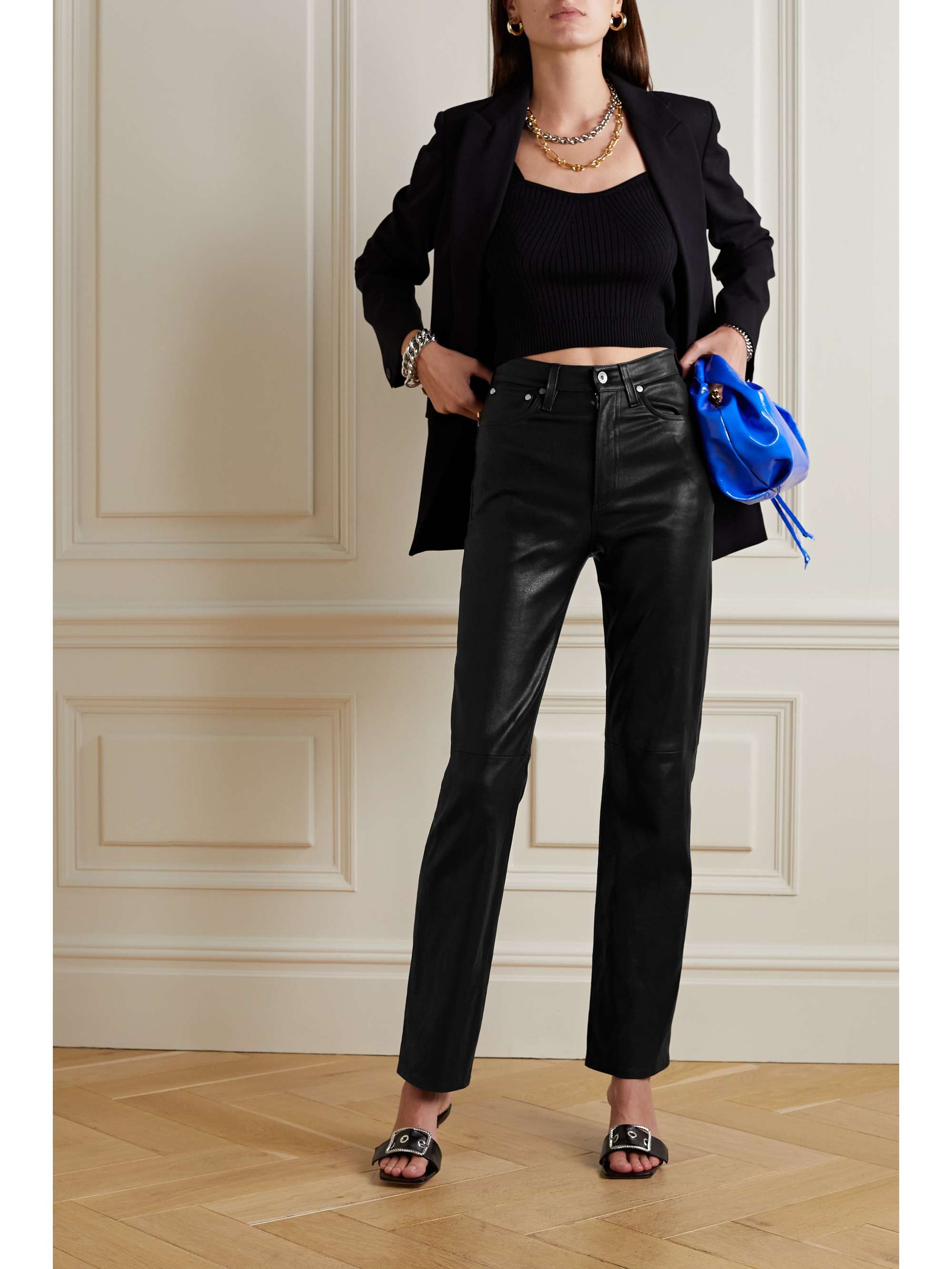 RAG & BONE ICONS Alex leather straight-leg pants