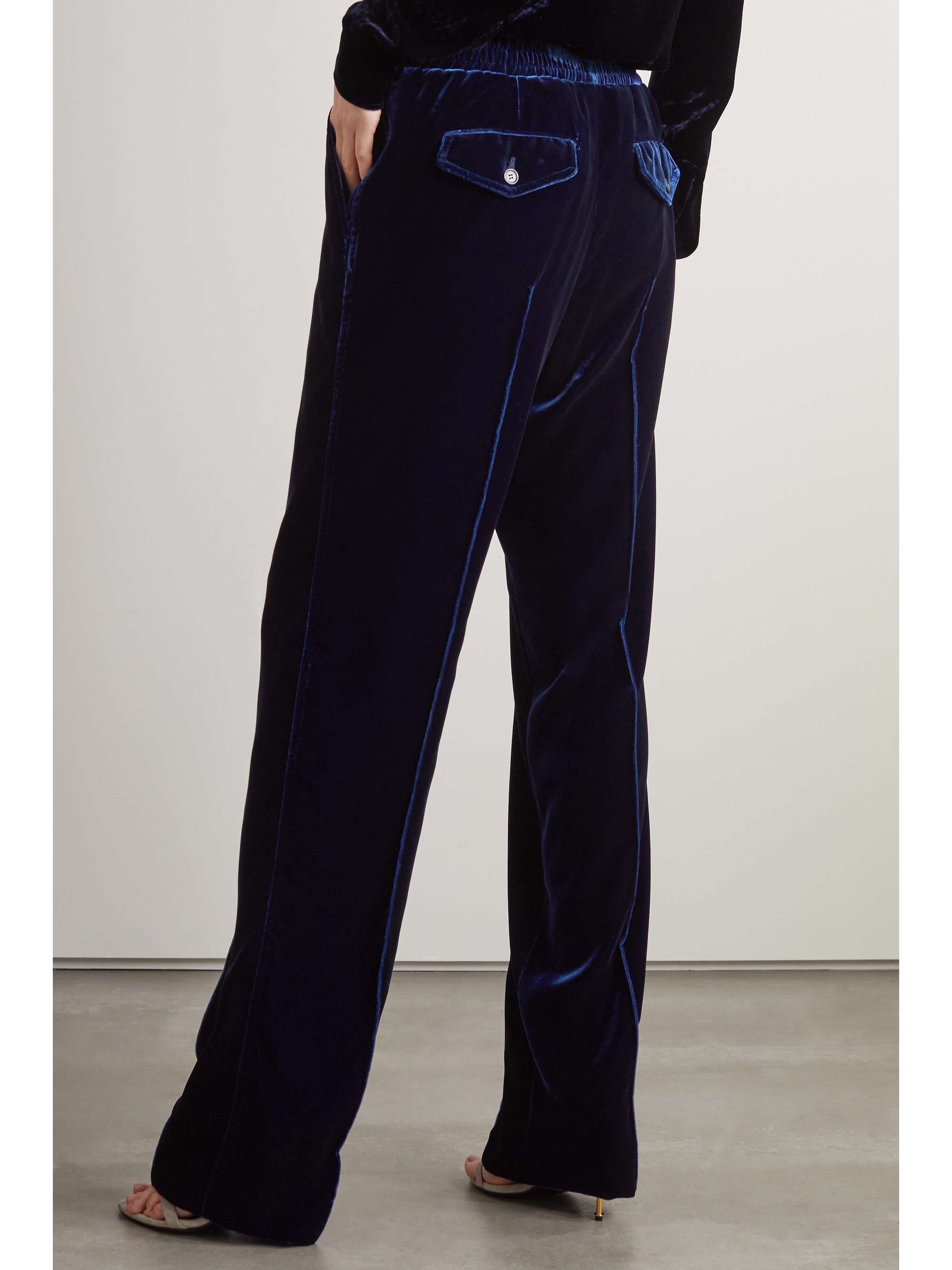 velvet track pants