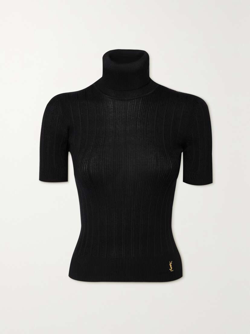 Saint Laurent Ribbed Silk-blend Turtleneck Sweater