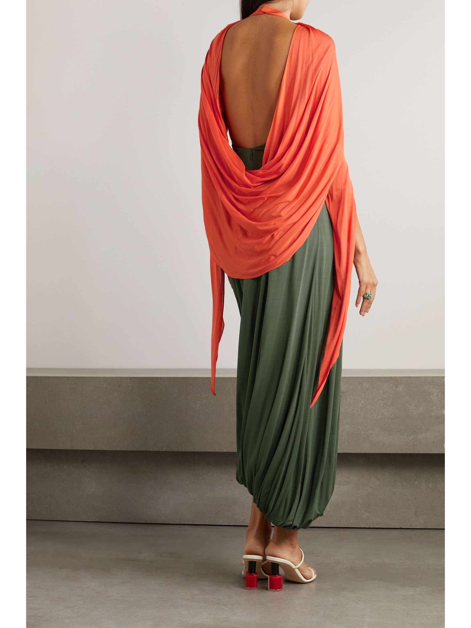 LOEWE Open-back draped crepe maxi dress