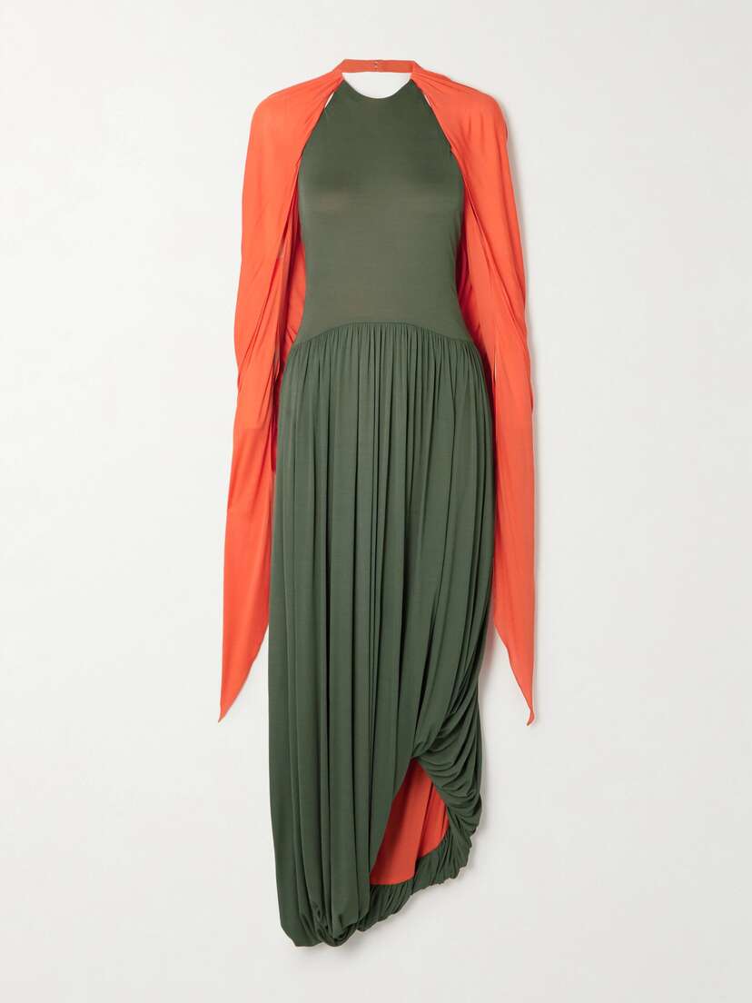 Loewe Open-back Draped Crepe Maxi Dress