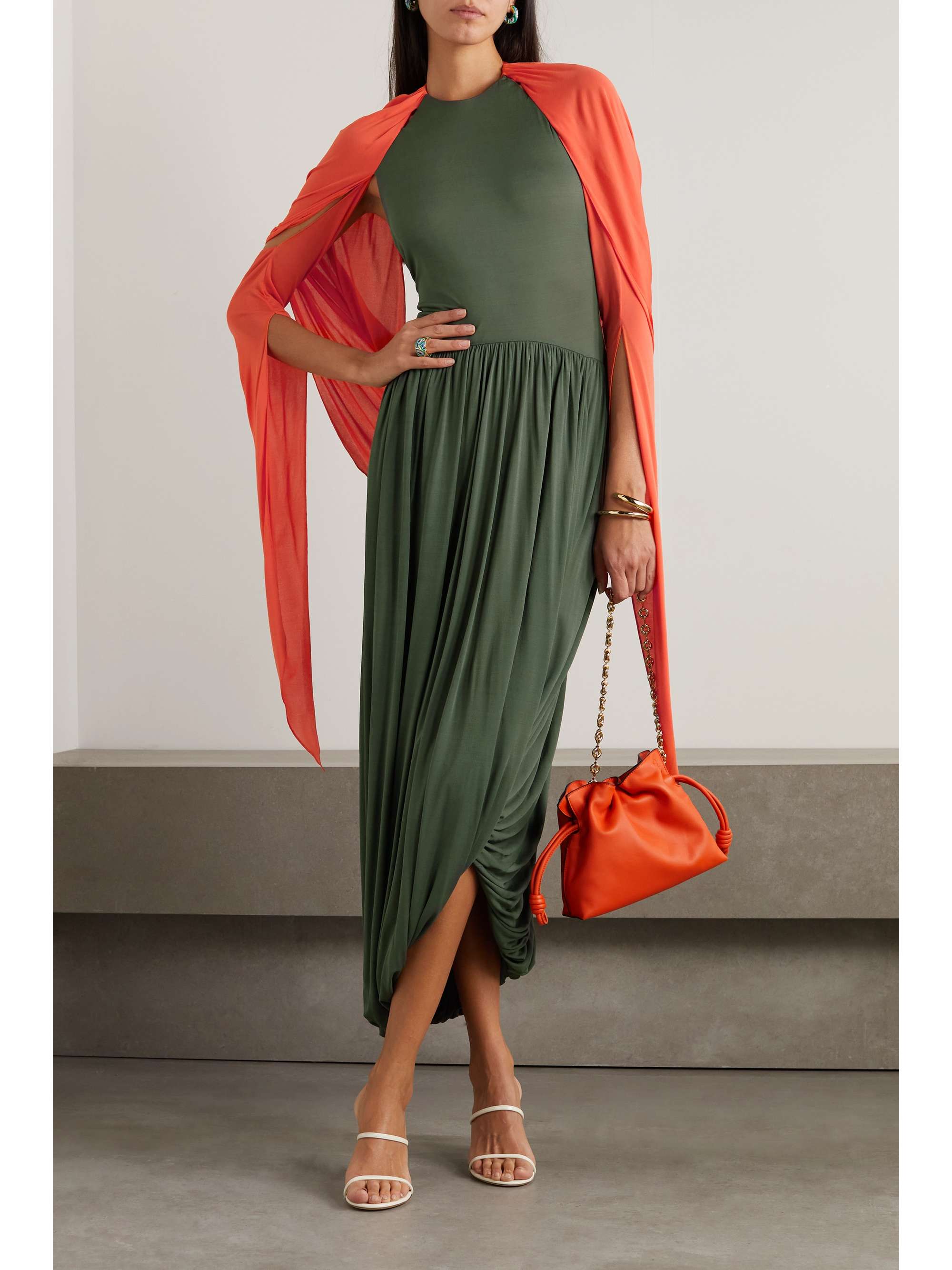LOEWE Open-back draped crepe maxi dress