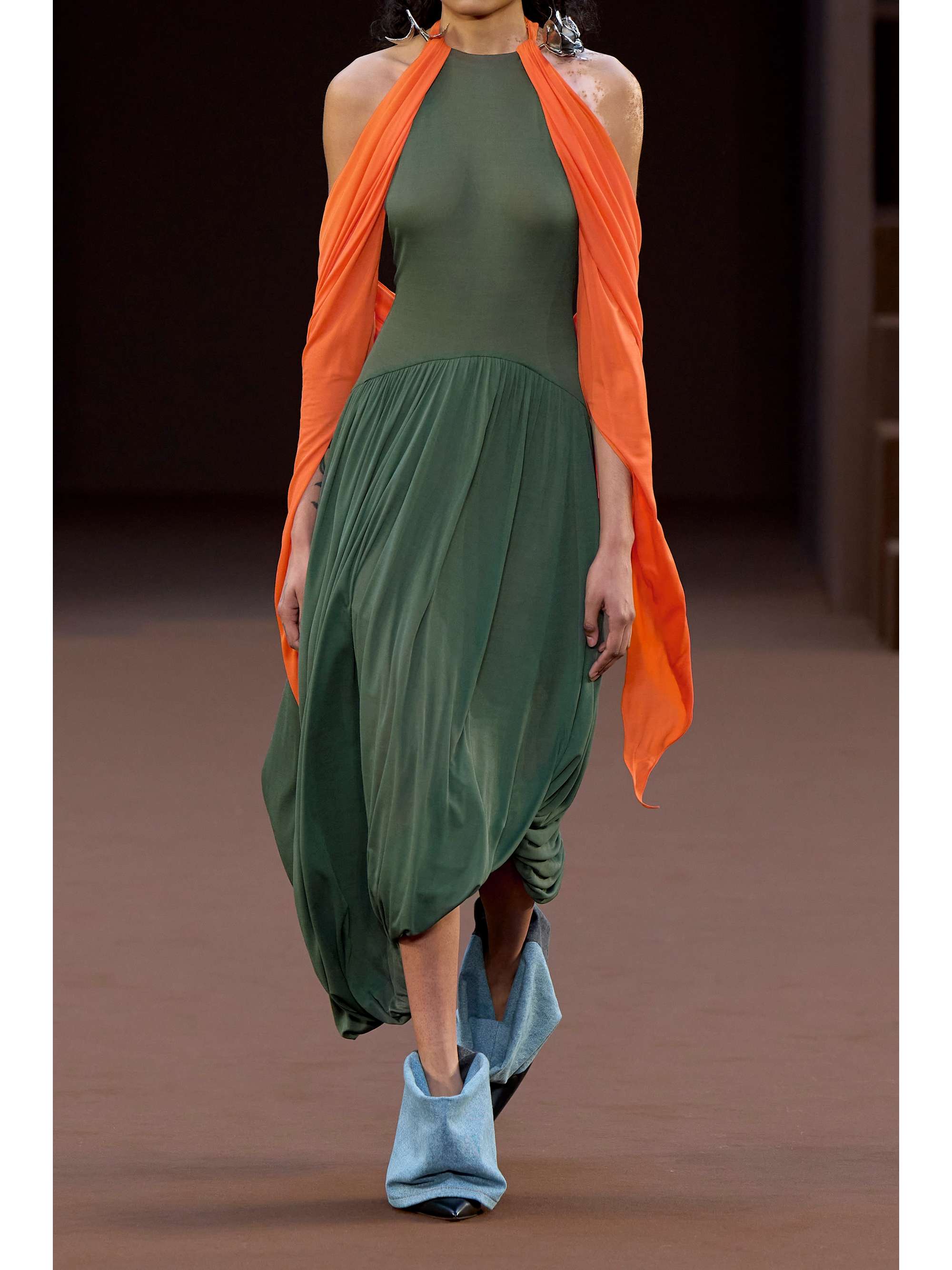 LOEWE Open-back draped crepe maxi dress