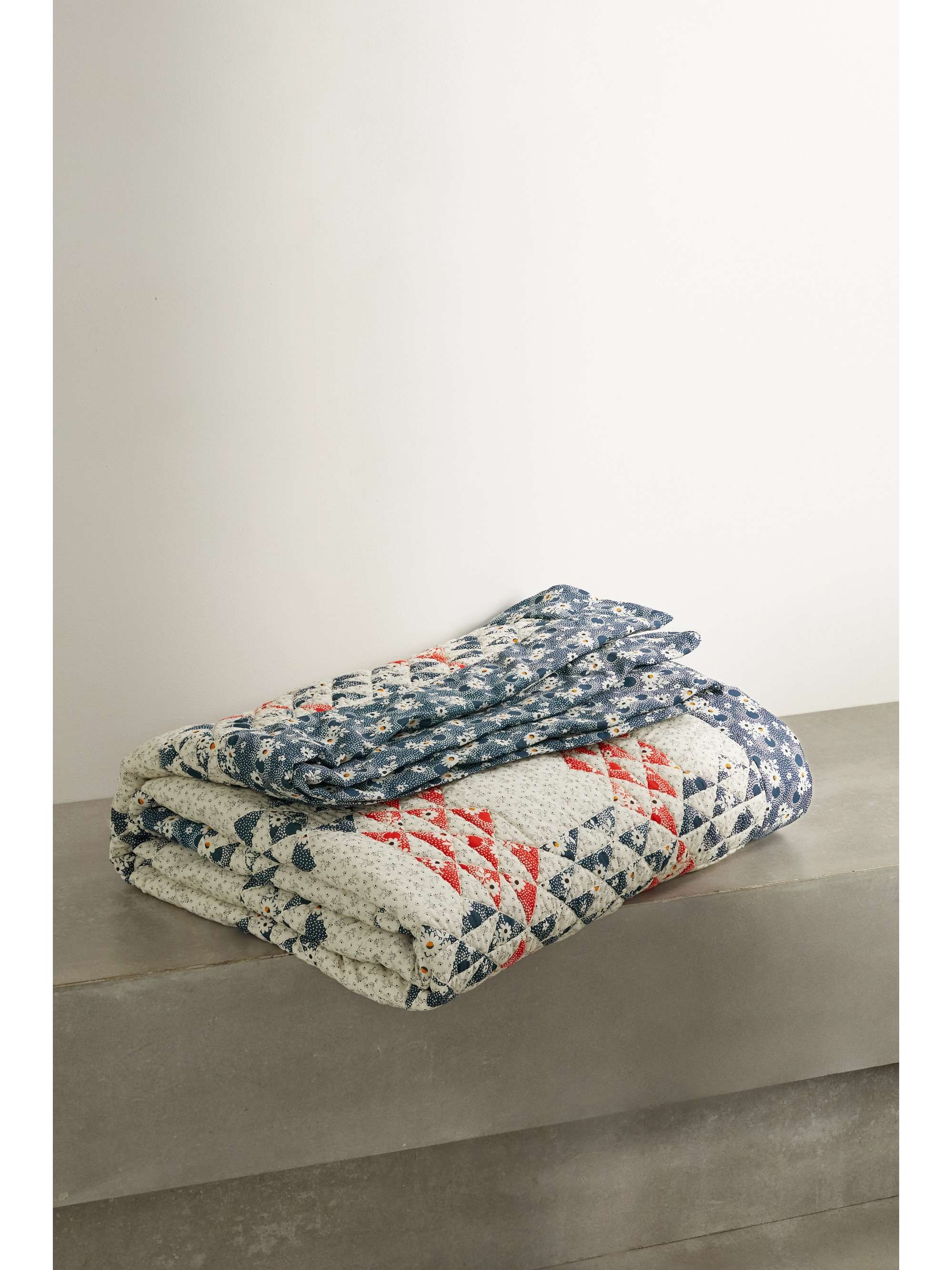 floral quilted throw