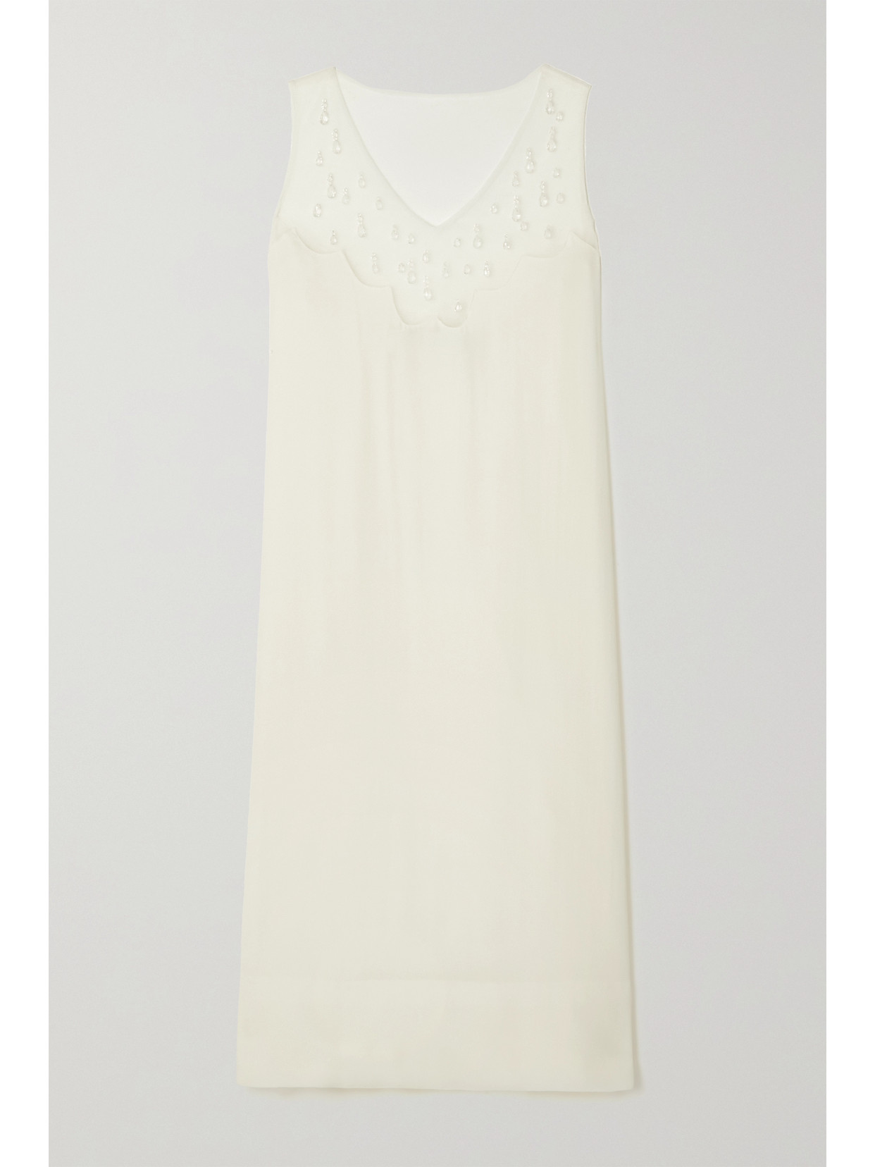 Simone Rocha Bead-embellished Feather-trimmed Tulle And Crepe Midi Dress