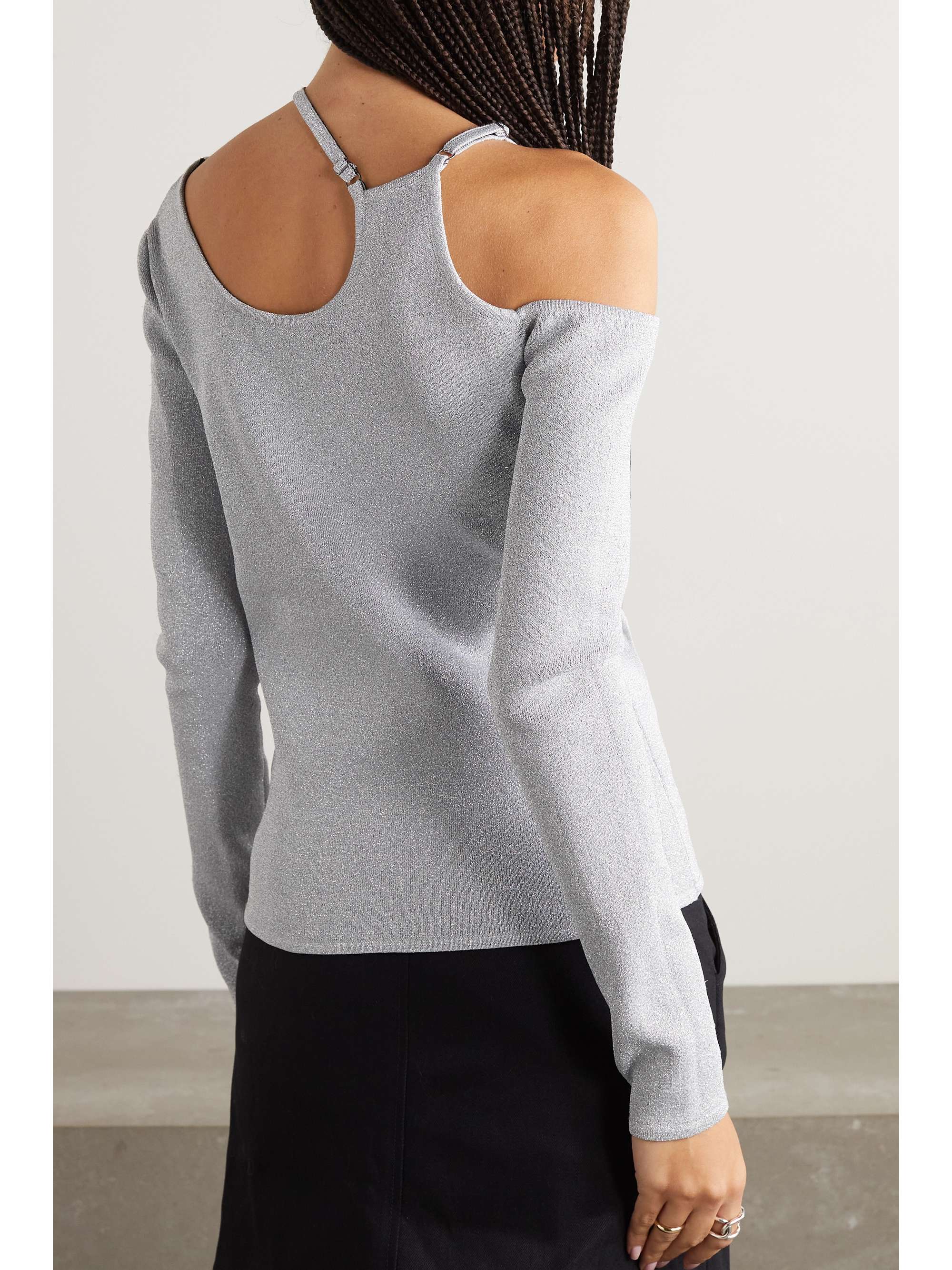 JW ANDERSON Cutout metallic knitted top