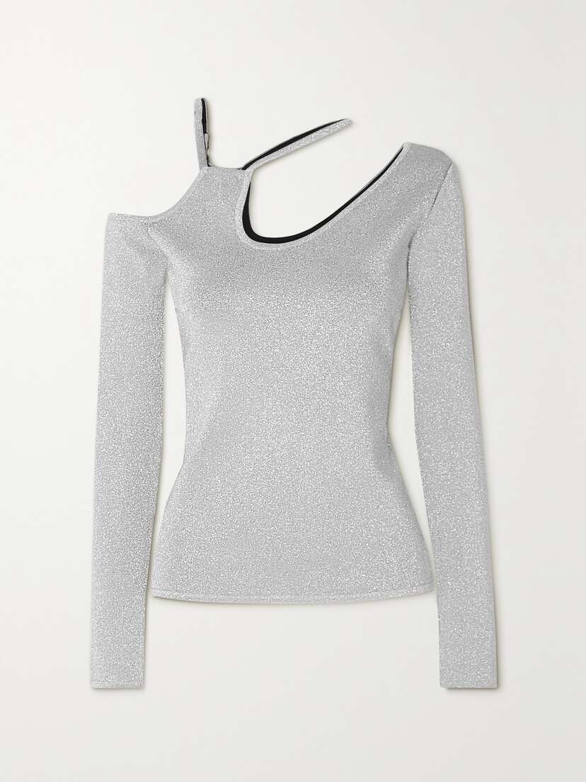 JW Anderson Cutout Metallic Knitted Top