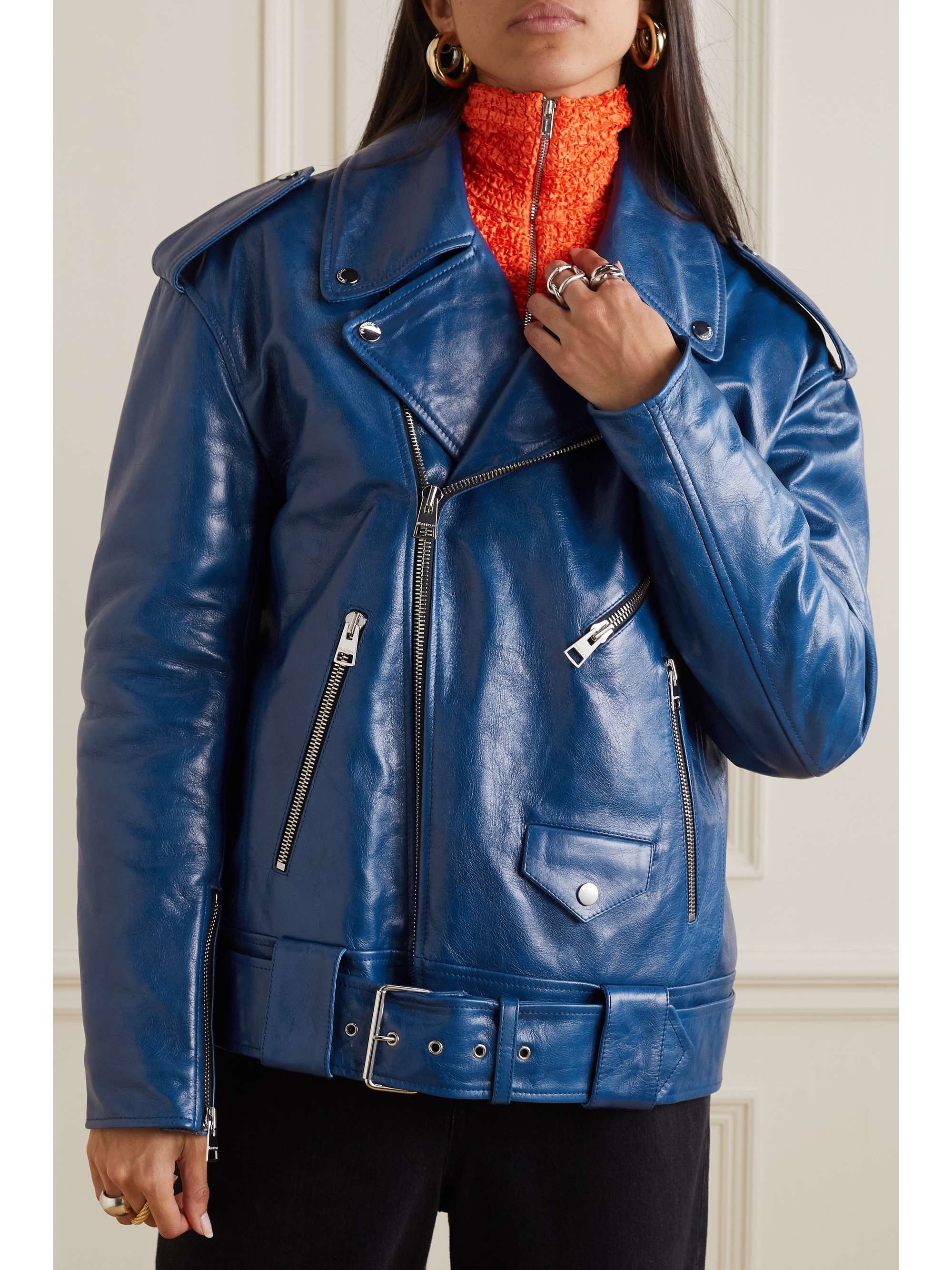 JW ANDERSON Leather biker jacket NETAPORTER