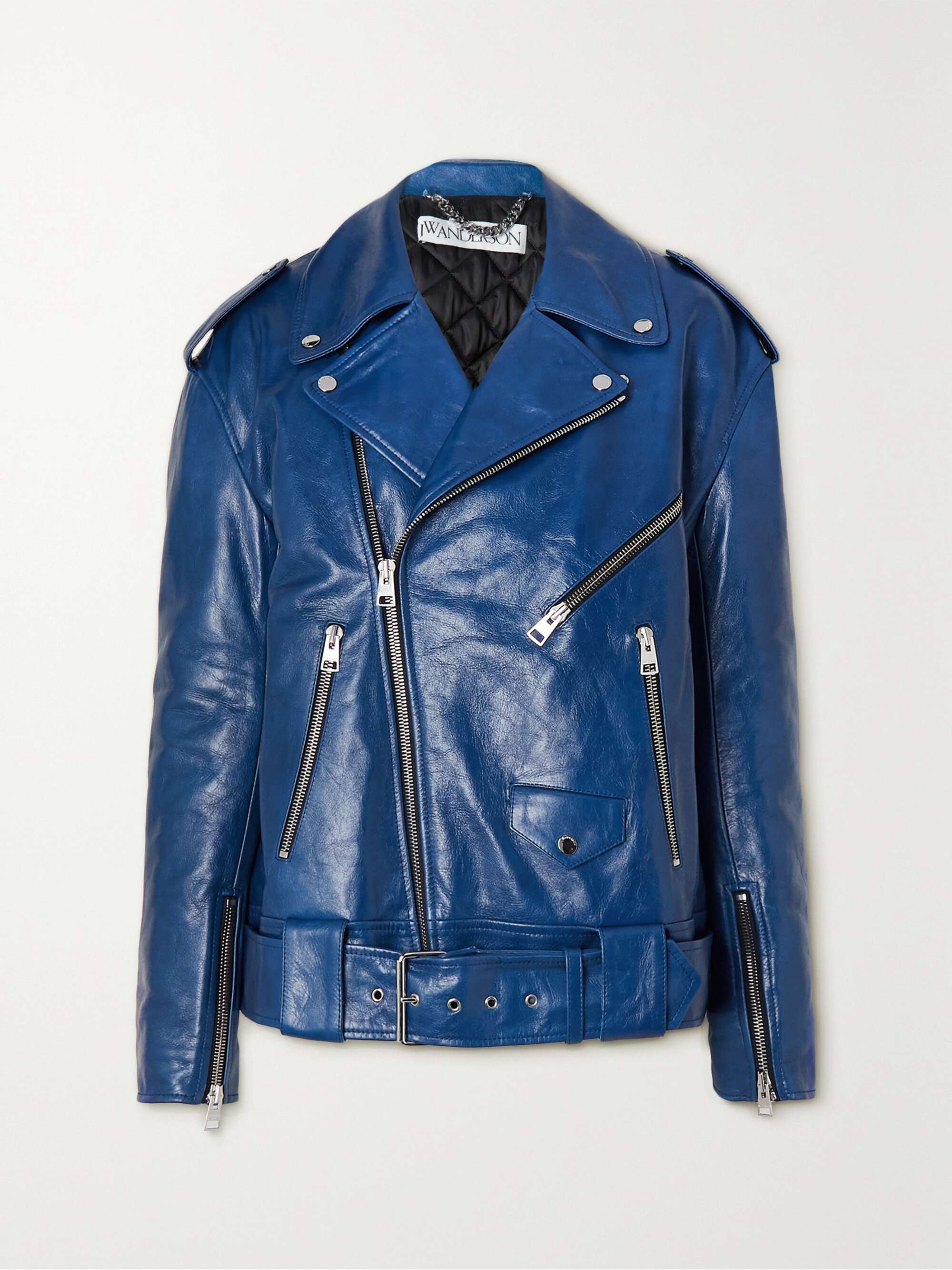 JW ANDERSON Leather biker jacket | NET-A-PORTER