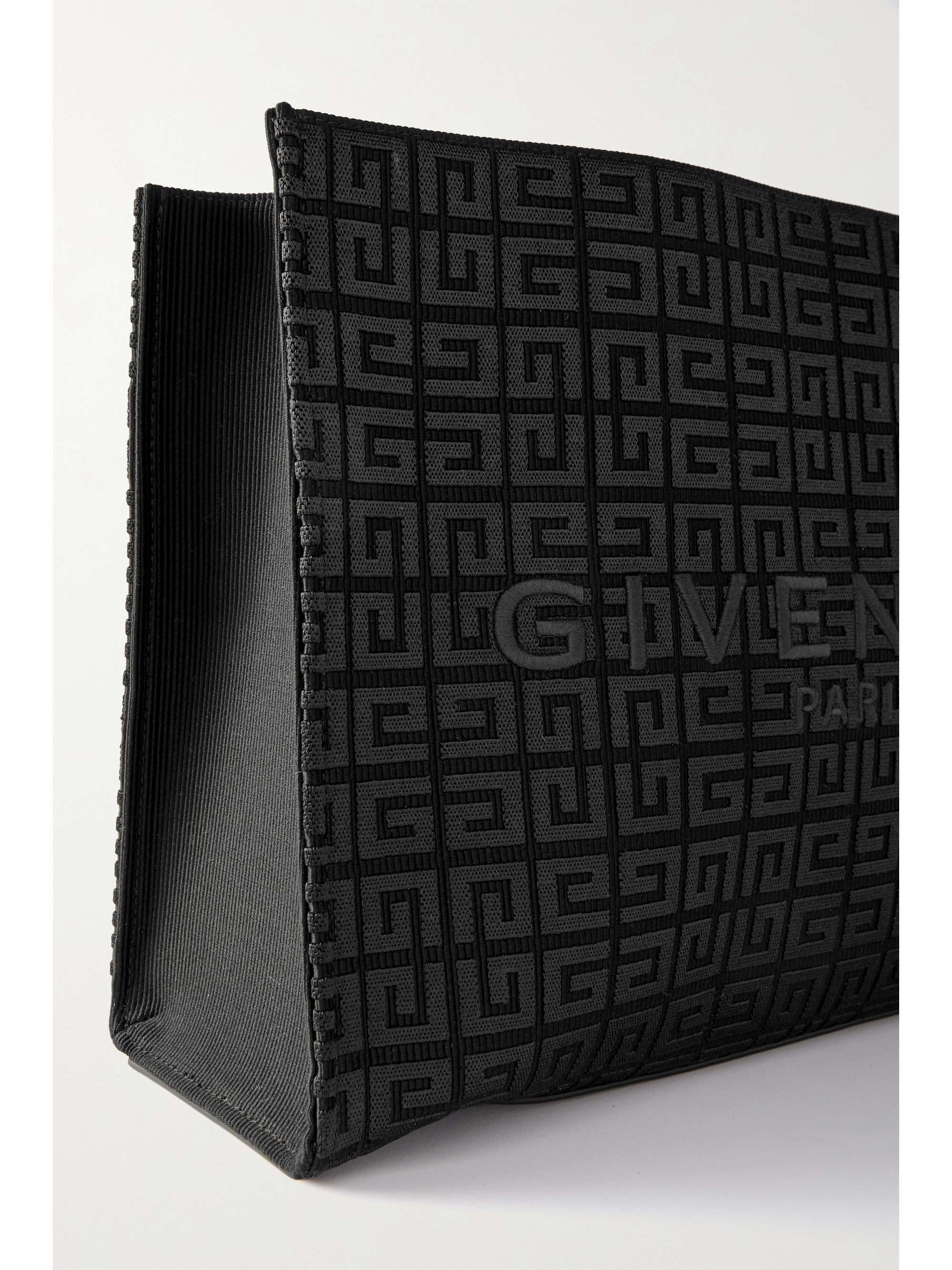 GIVENCHY Sac à main en toile jacquard à finitions en cuir et à chaînes G-Tote Medium