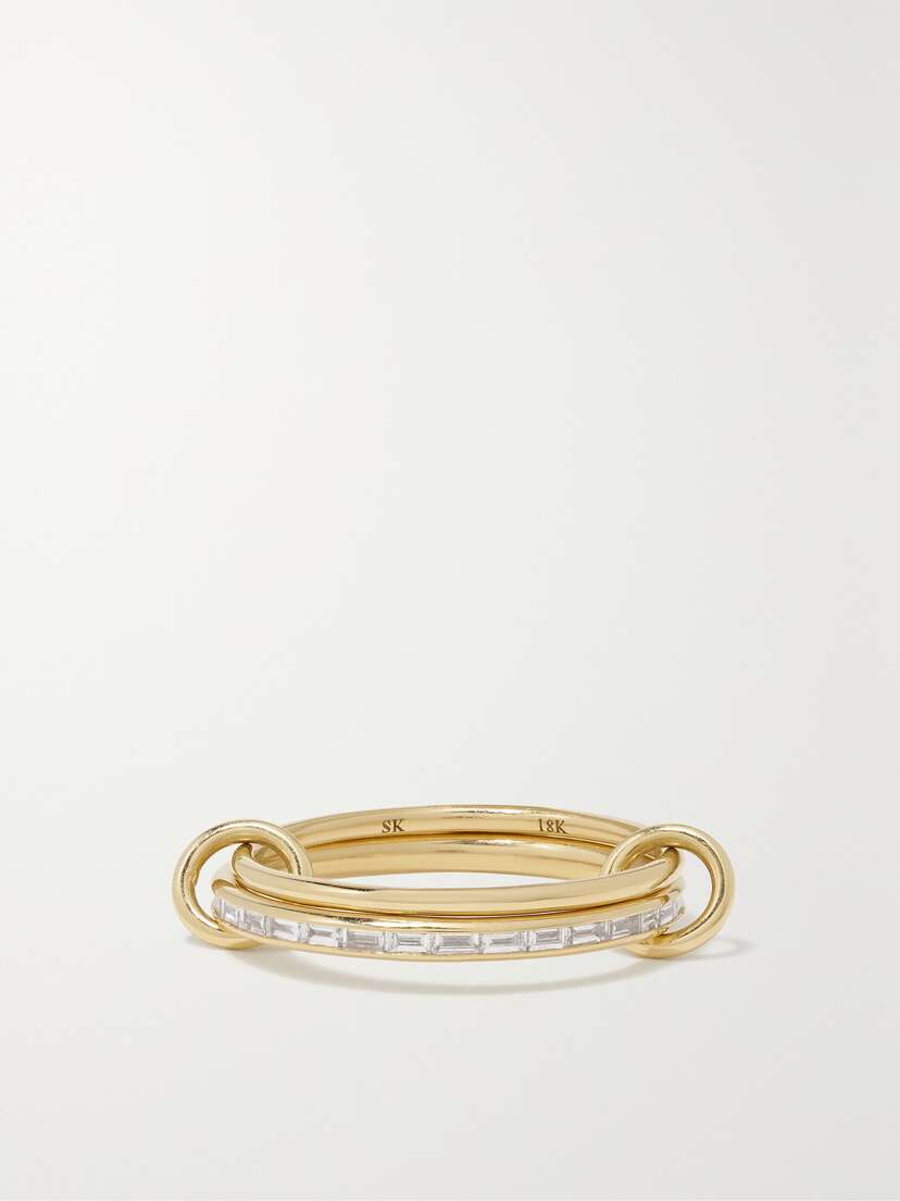 Spinelli Kilcollin Callisto Set Of Two 18-karat Gold Diamond Rings