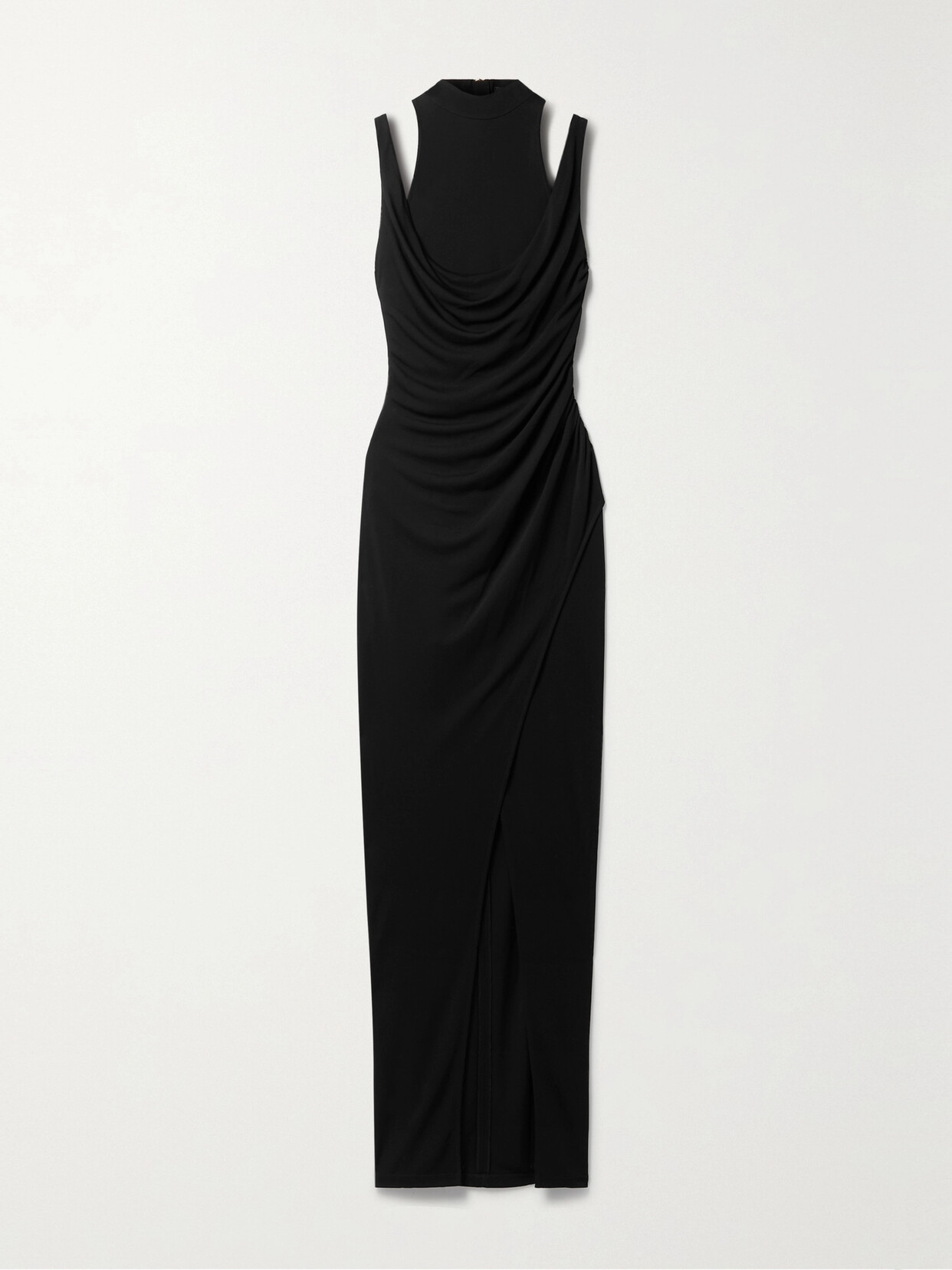 Balmain Layered Draped Cady Maxi Dress