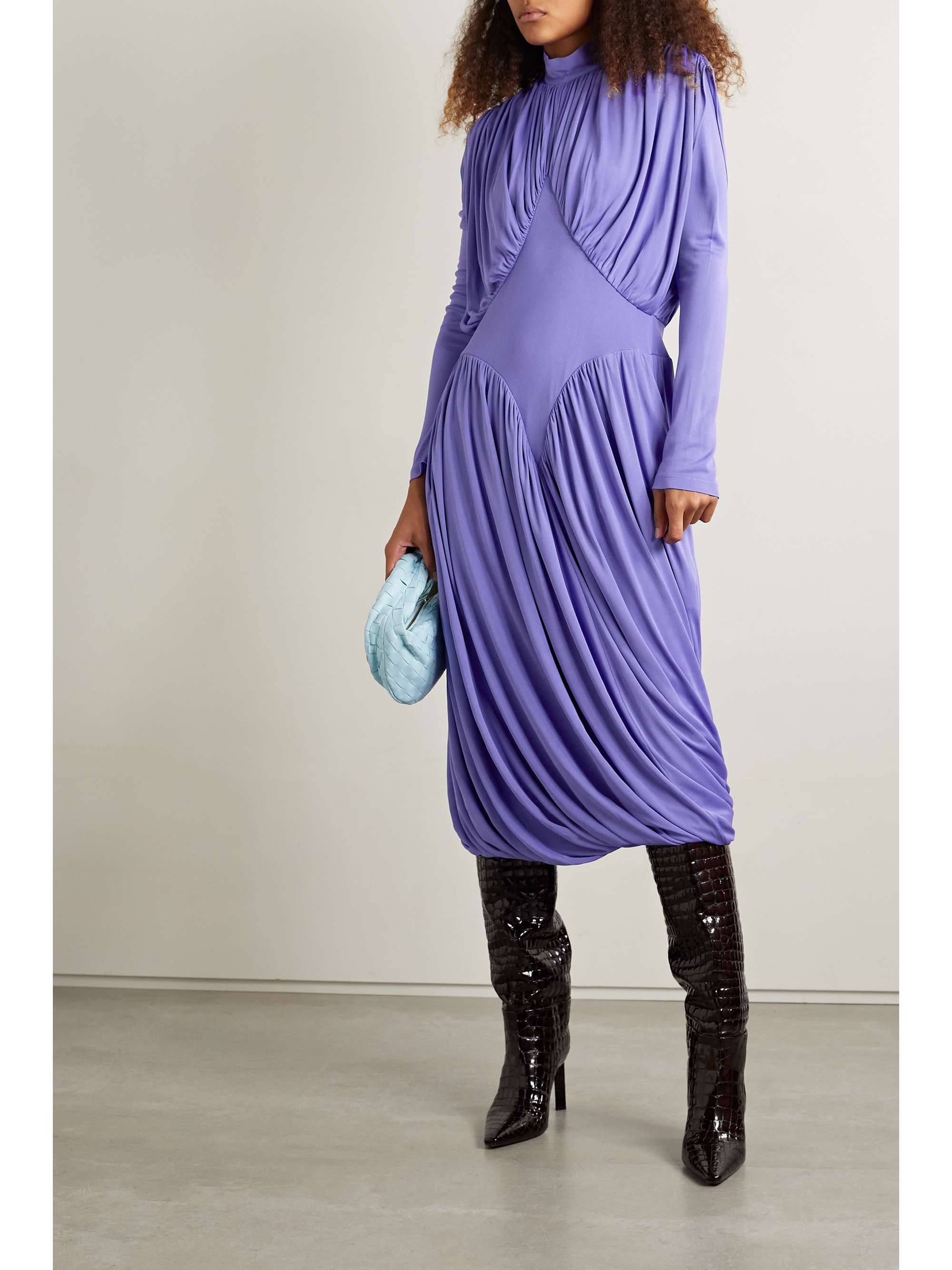 STELLA MCCARTNEY Gathered stretch-jersey midi dress