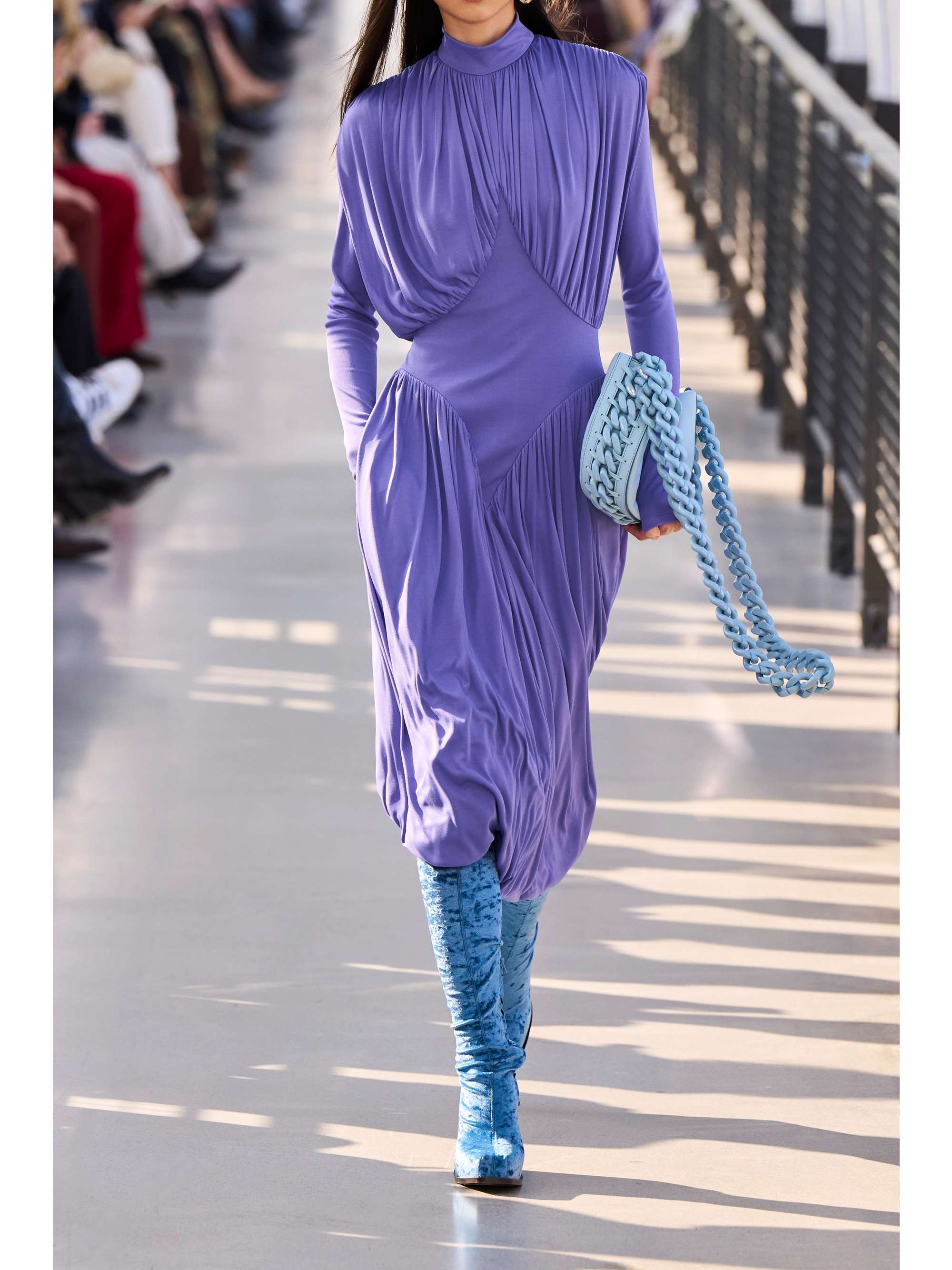 STELLA MCCARTNEY Gathered stretch-jersey midi dress