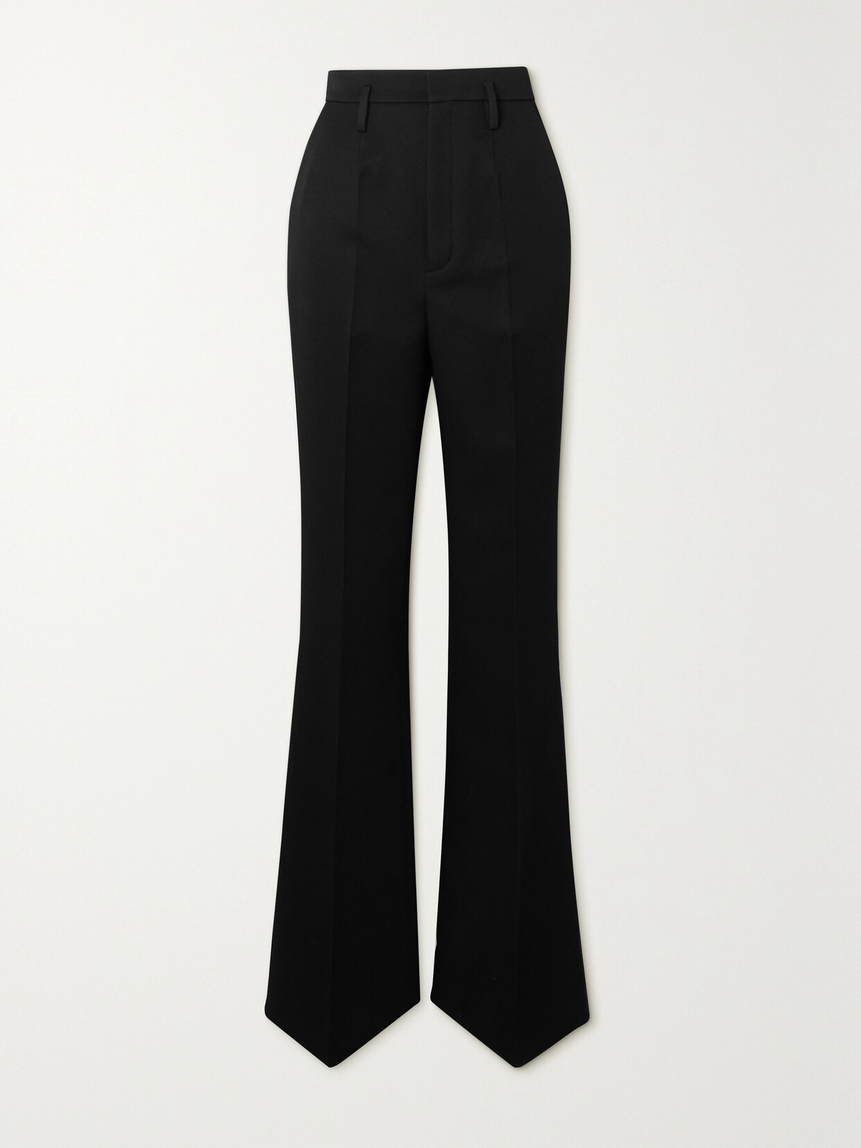 Shop Saint Laurent Wool-twill Flared Pants In Black