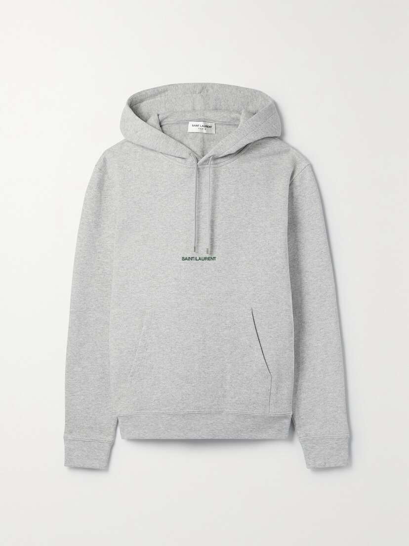 Saint Laurent Embroidered Cotton-blend Jersey Hoodie
