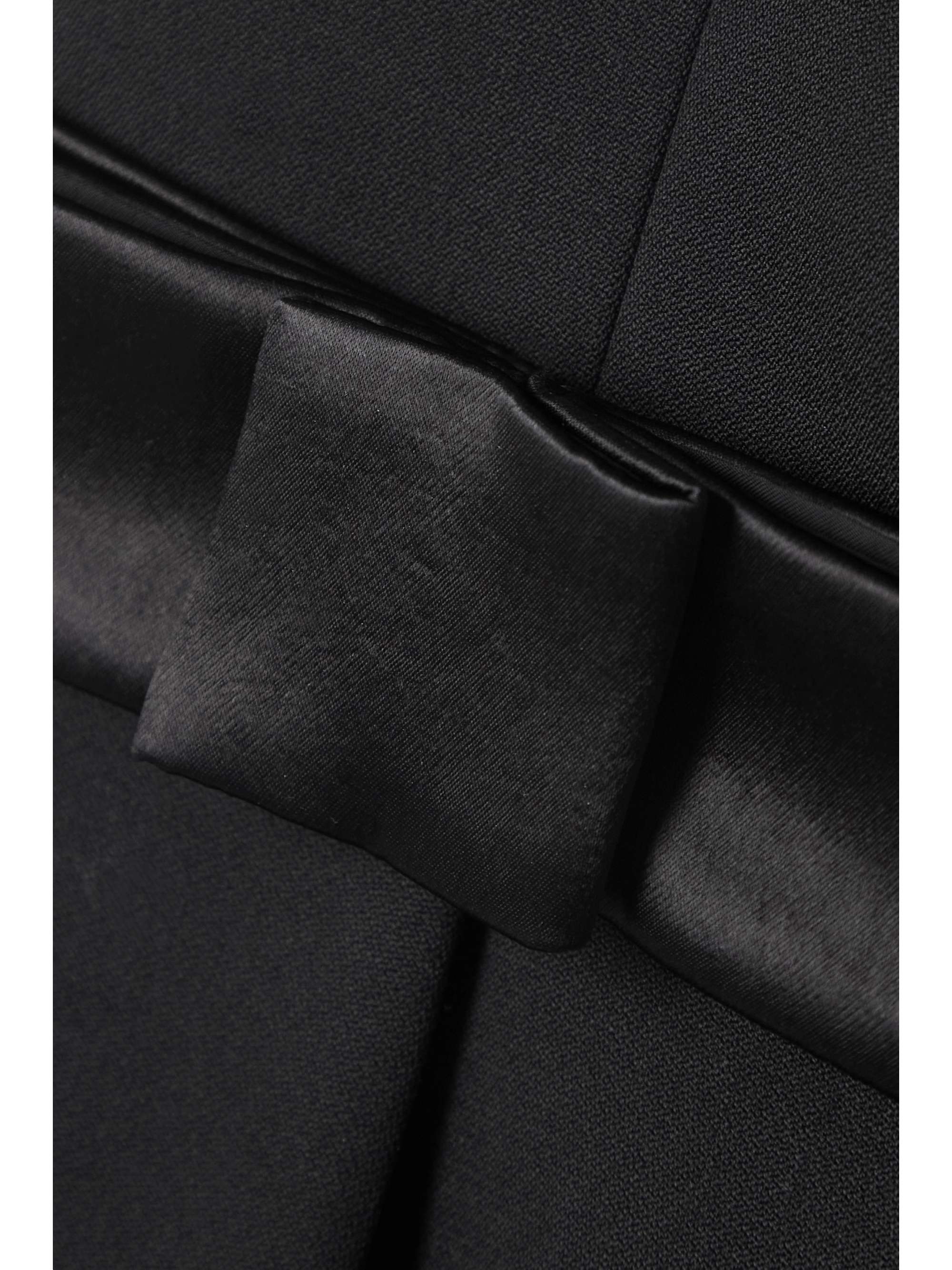 JIL SANDER Bow-detailed cutout satin-trimmed wool mini dress