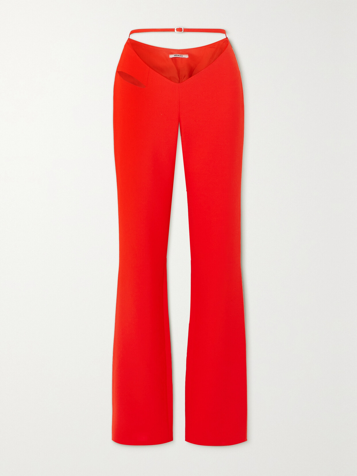 Supriya Lele - Cutout Woven Straight-leg Pants - Red