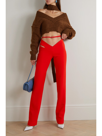 SUPRIYA LELE Cutout woven straight-leg pants