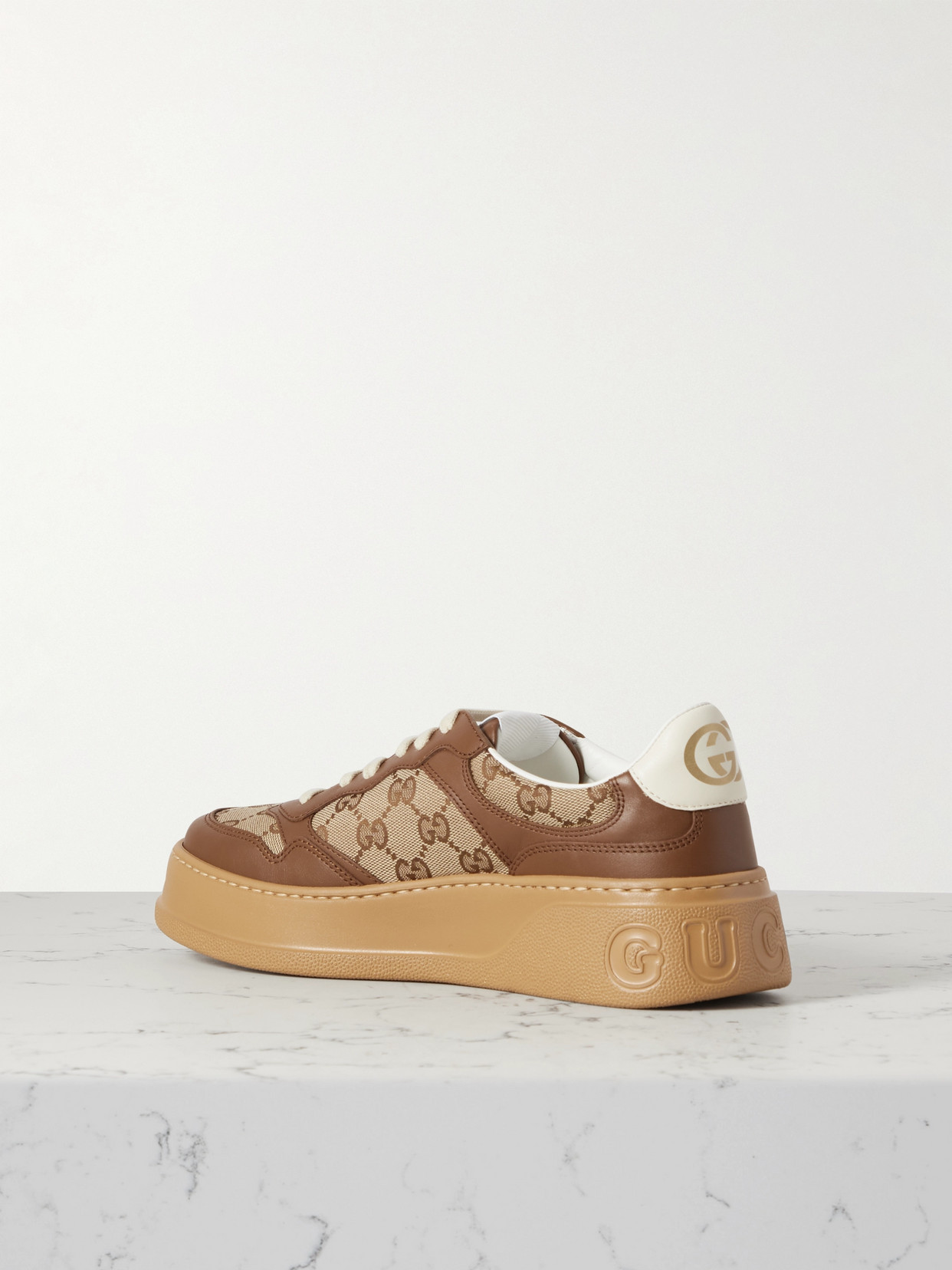 GG Leather And Canvas Sneakers