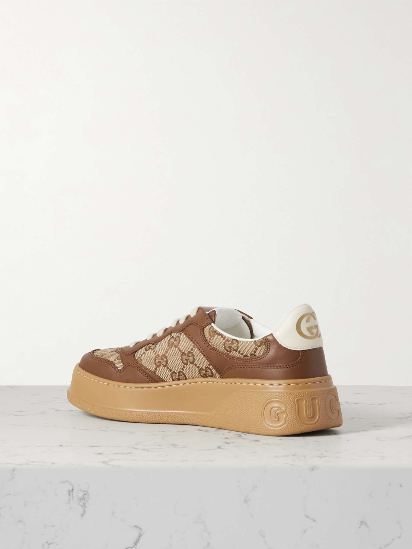 Gucci Men's GG Fabric Leather Sneakers Multicolor