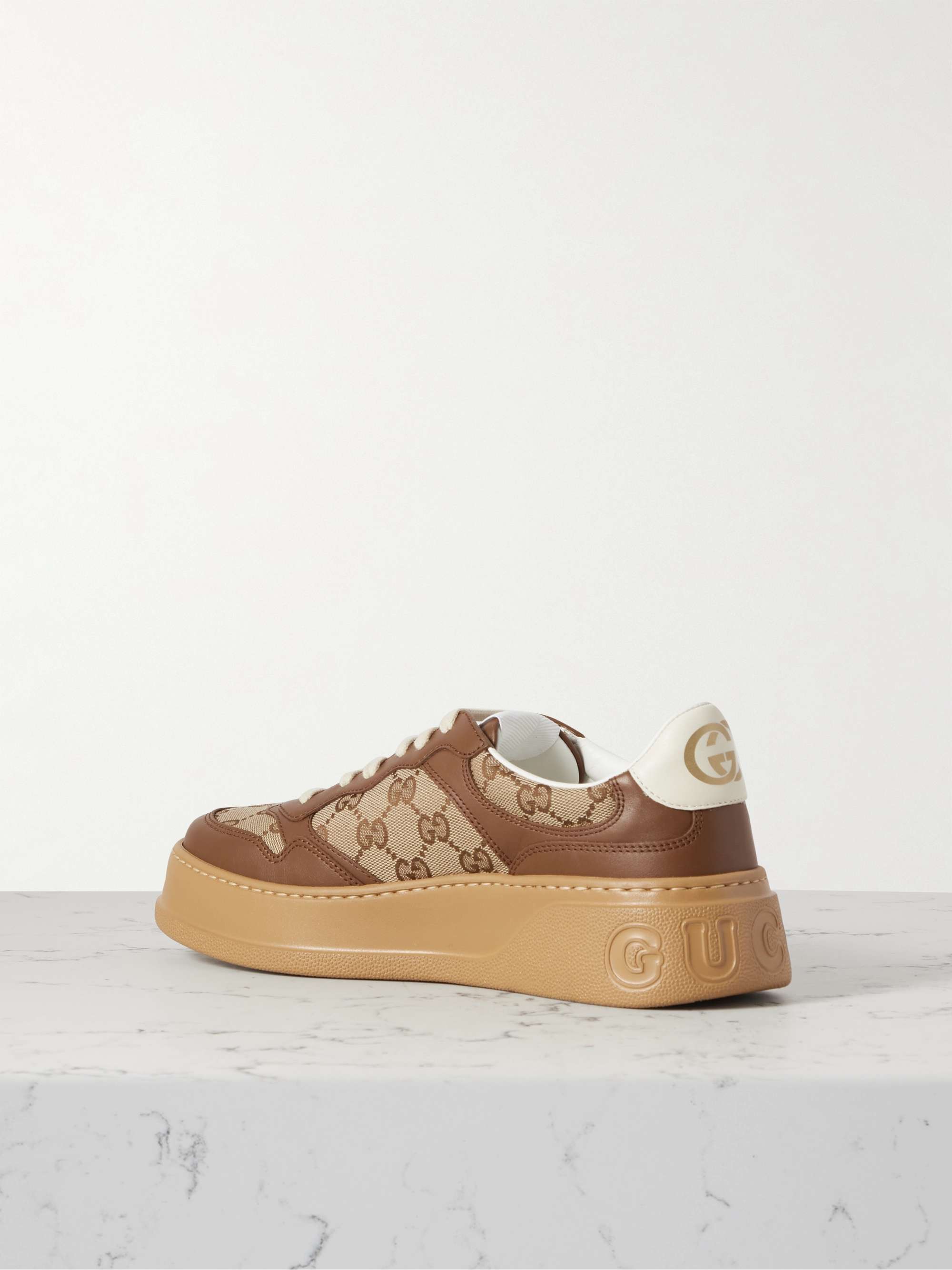 GUCCI GG leather and canvas sneakers
