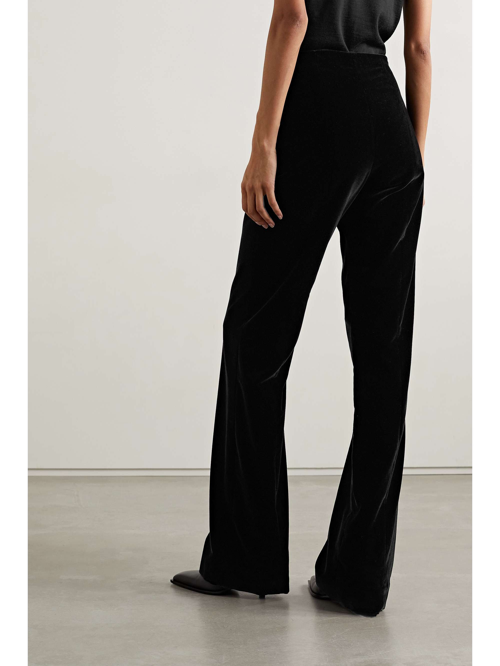 THE ROW Padma cotton and silk-blend velvet straight-leg pants