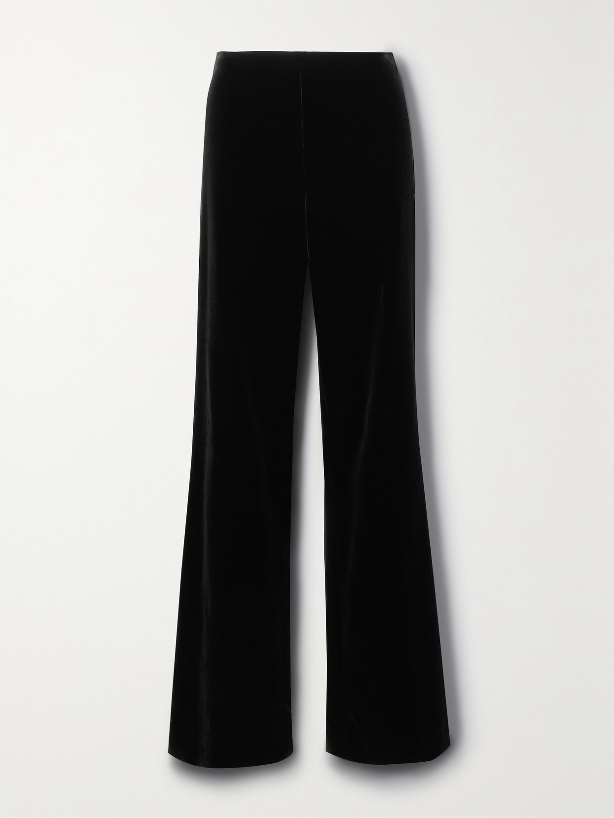 The Row Padma Cotton And Silk-blend Velvet Straight-leg Pants - Black