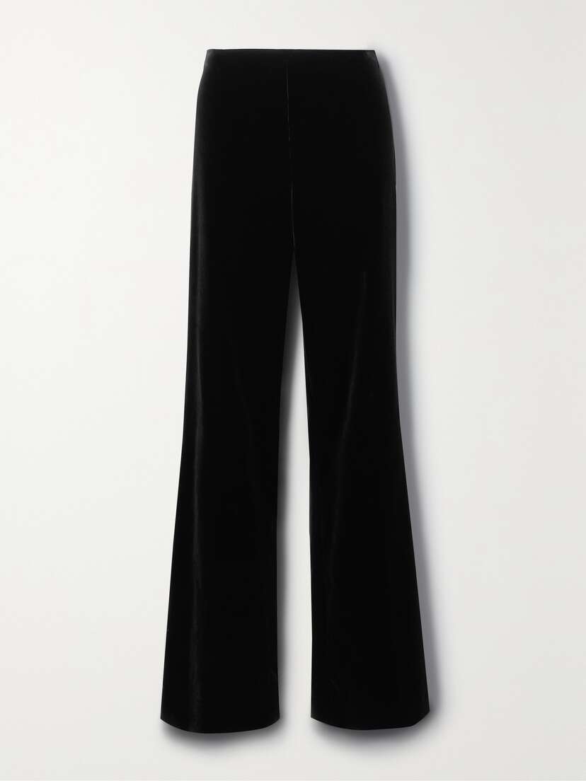 The Row Padma Cotton And Silk-blend Velvet Straight-leg Pants