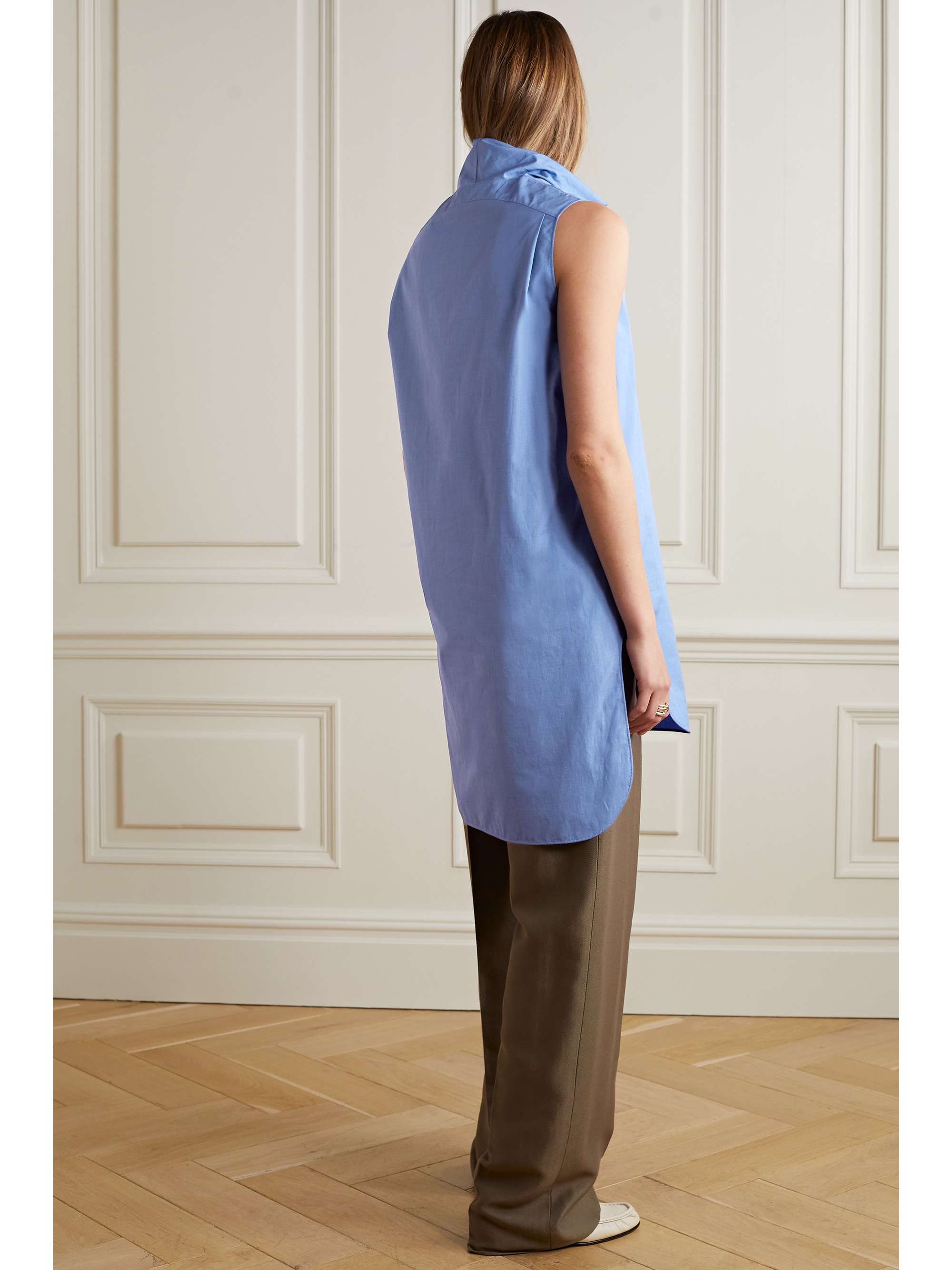 Almora draped cotton-poplin tunic