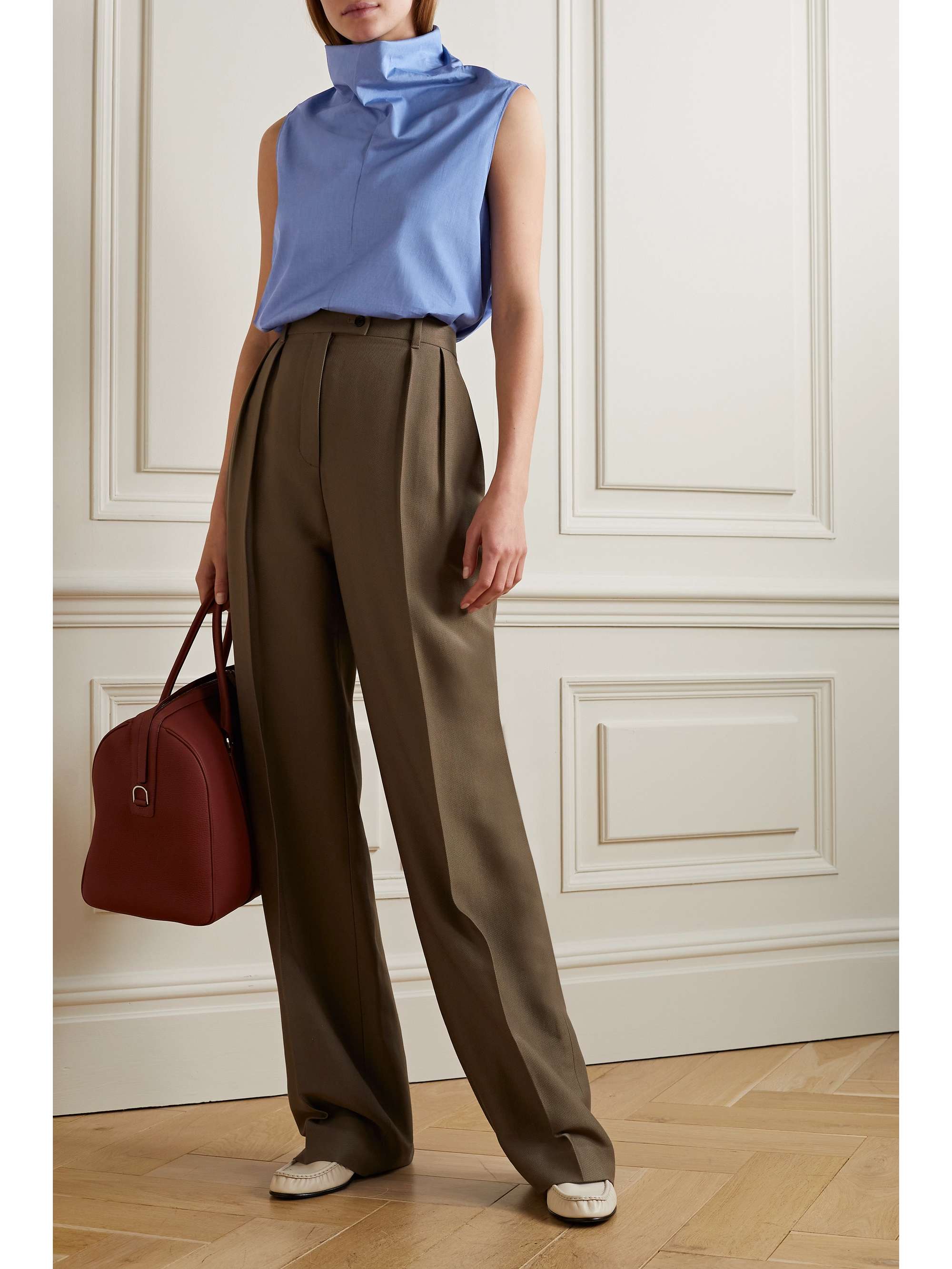 THE ROW Almora draped cotton-poplin tunic
