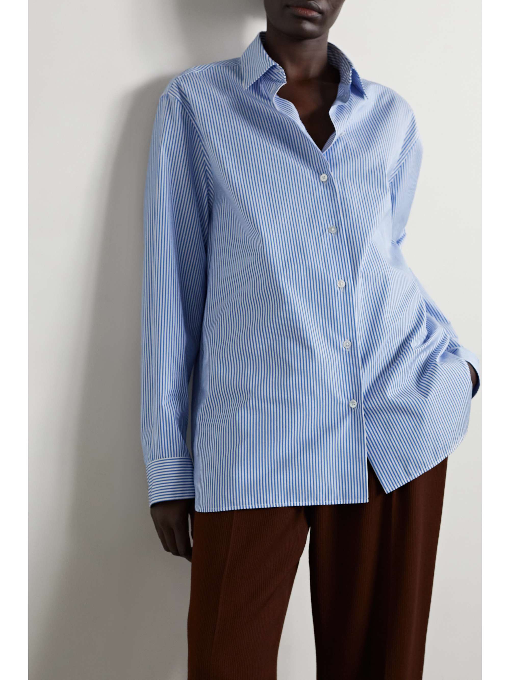 Sisilia striped cotton-poplin shirt