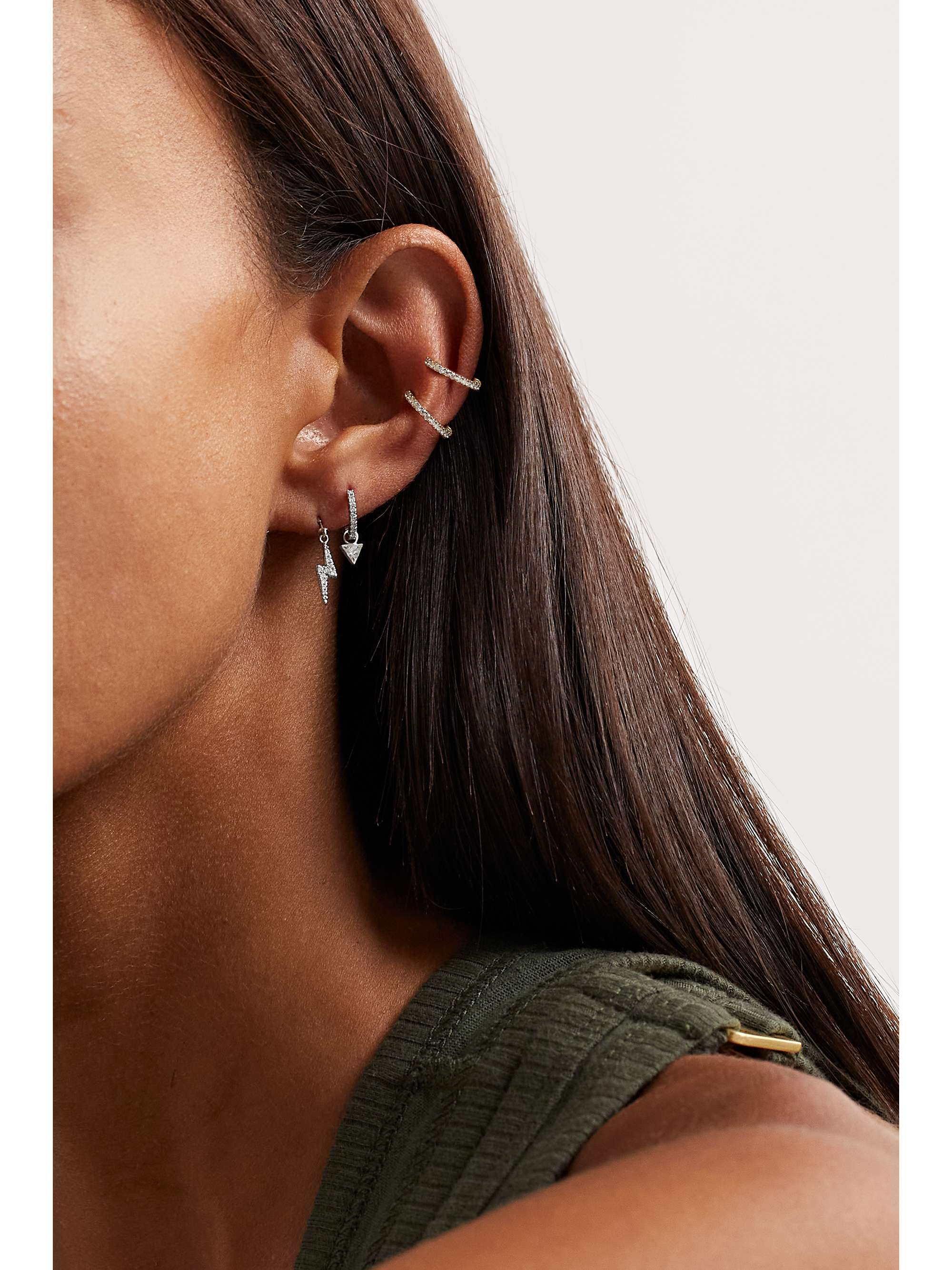 MARIA TASH 18-karat white gold, sapphire and diamond single earring