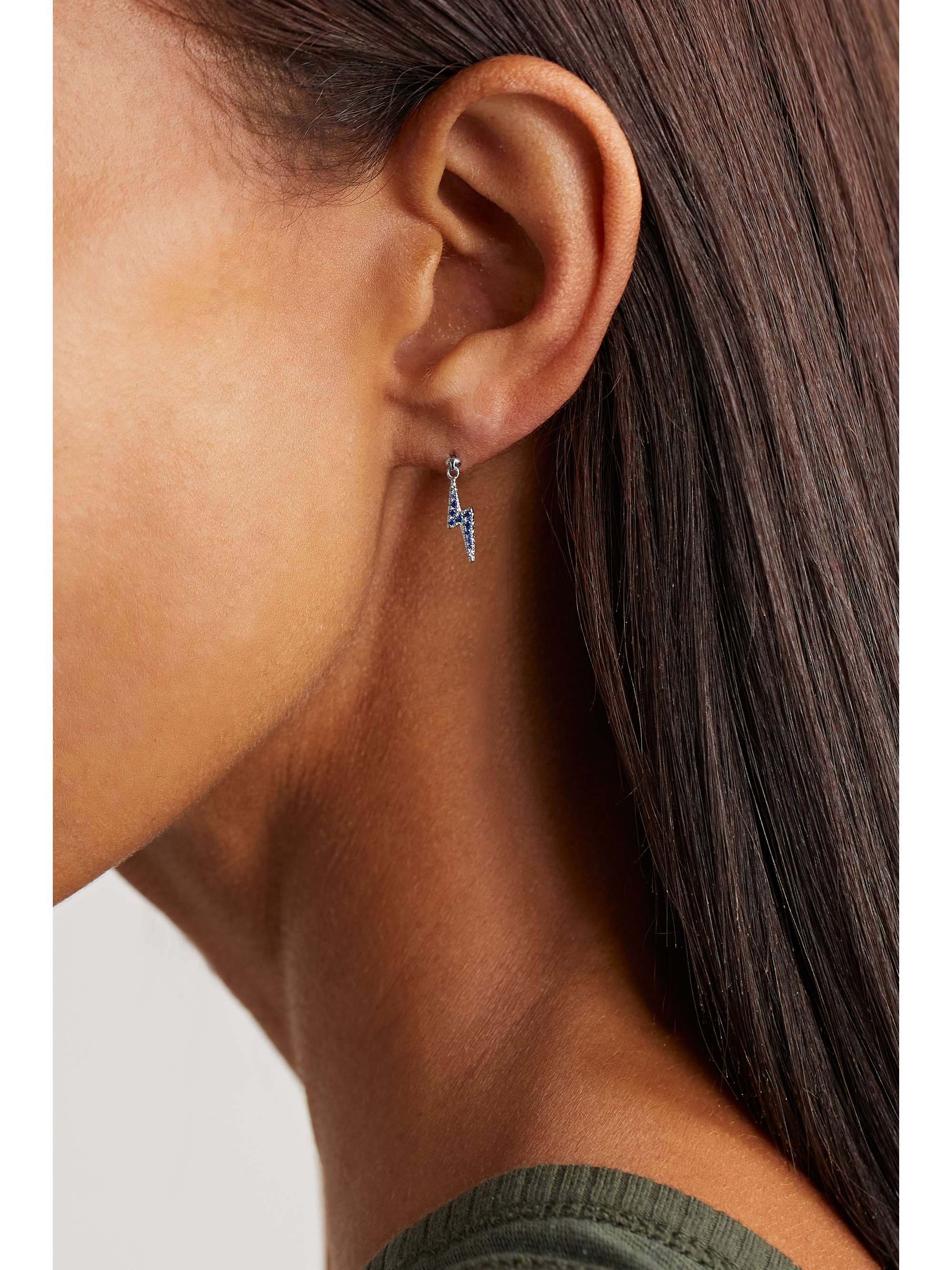 MARIA TASH 18-karat white gold, sapphire and diamond single earring