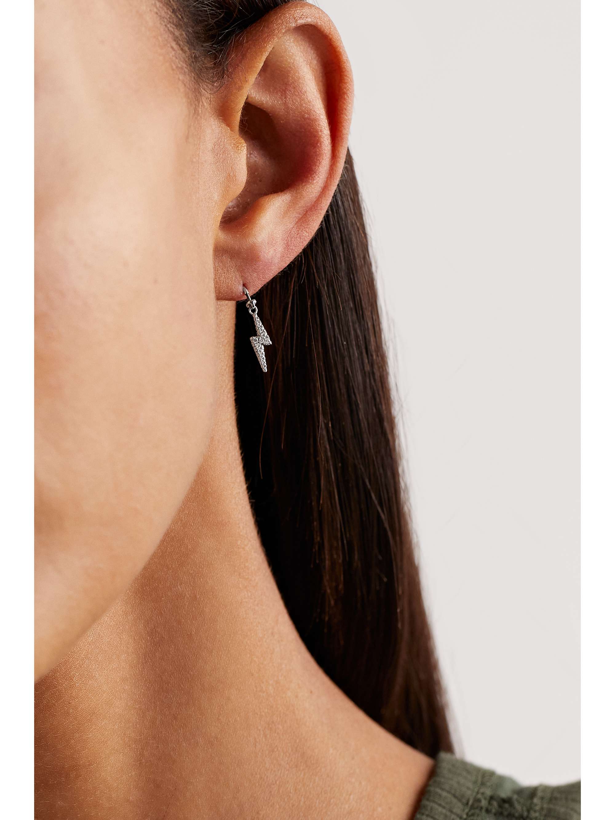 MARIA TASH 18-karat white gold, sapphire and diamond single earring