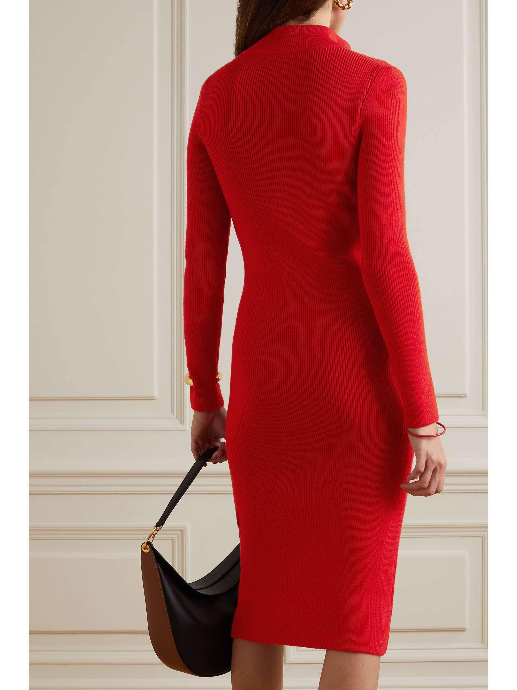 LOEWE Ribbed wool-blend dress