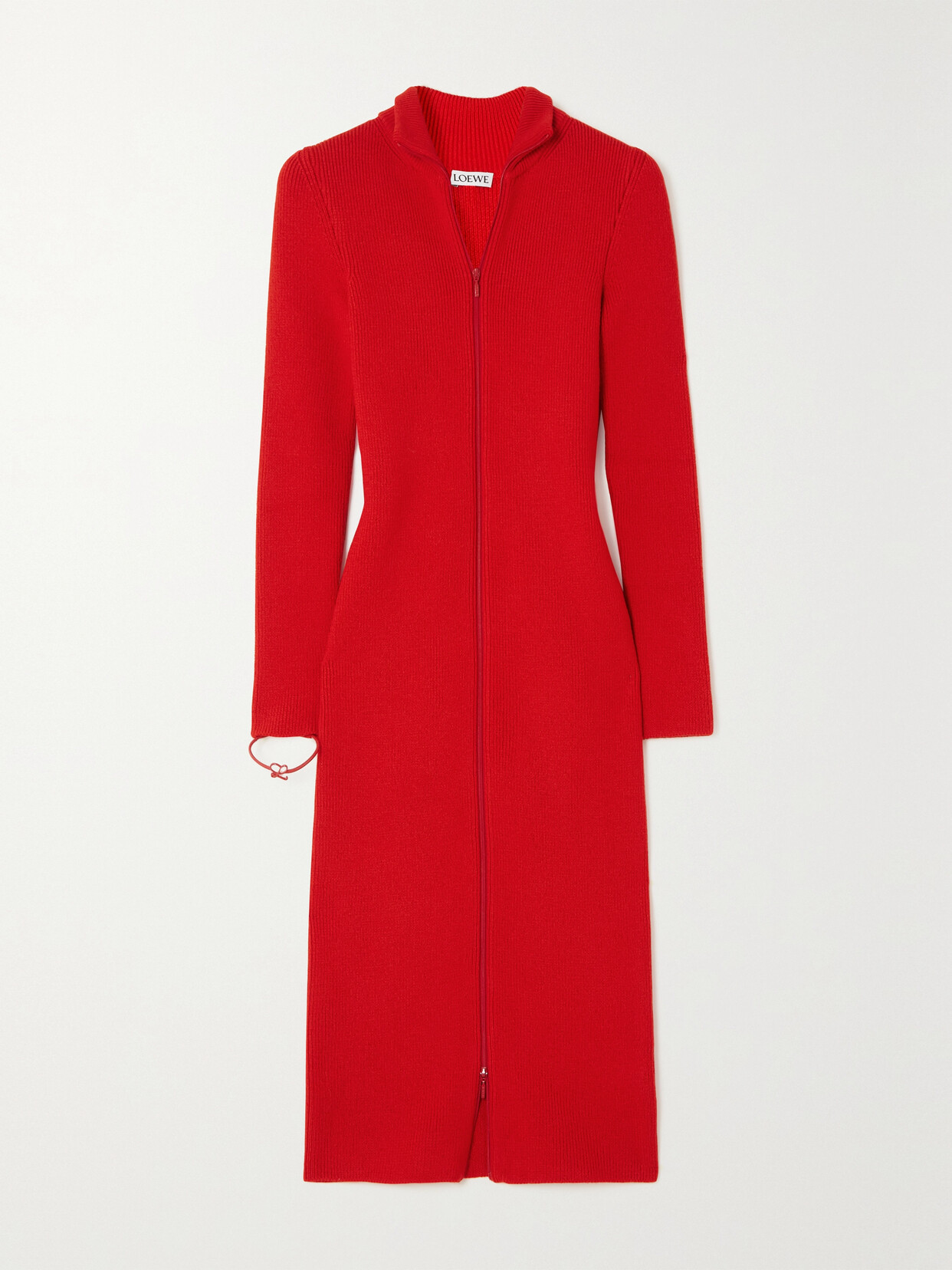 LOEWE RIBBED WOOL-BLEND DRESS