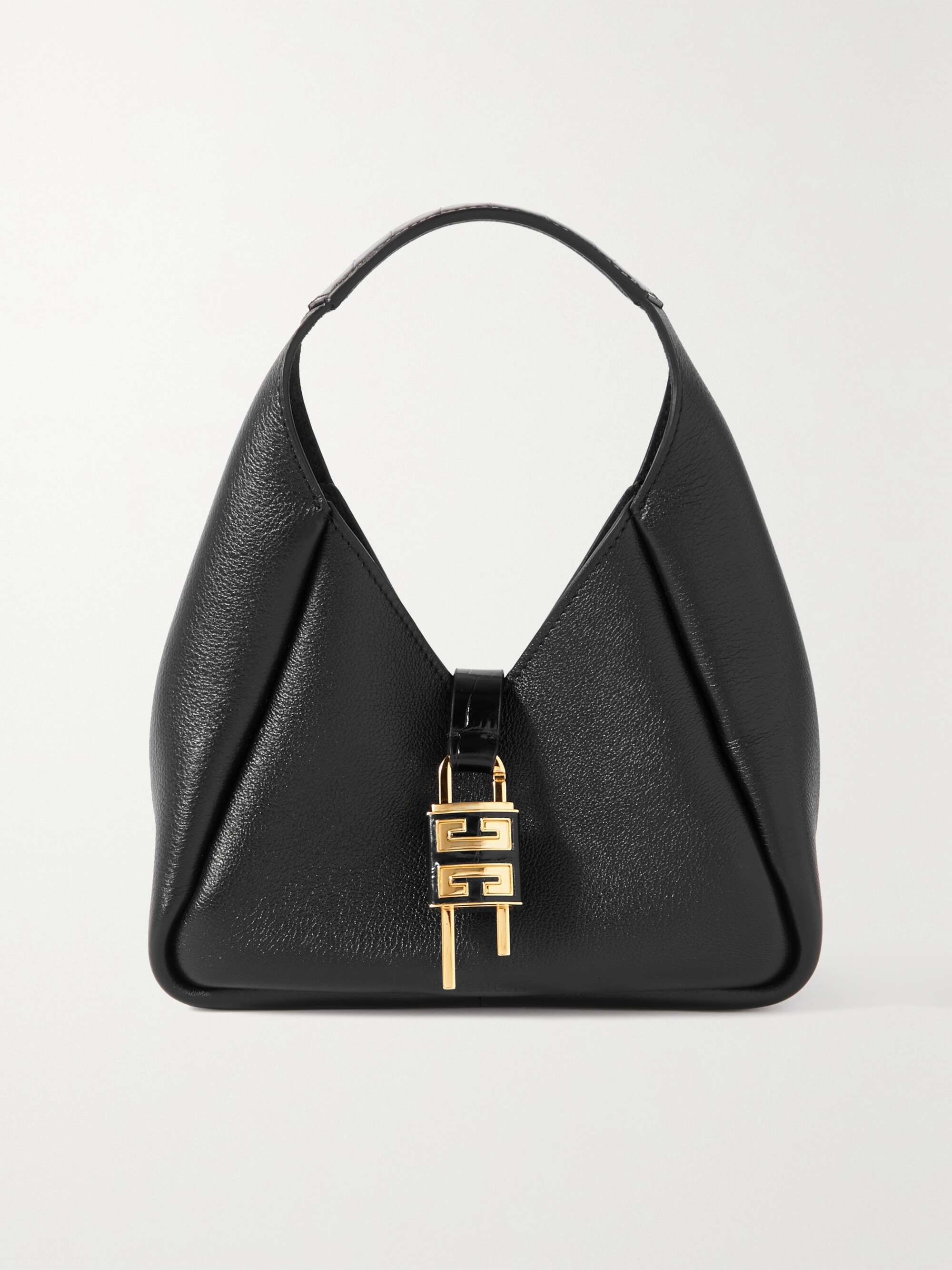 Mini textured-leather shoulder bag