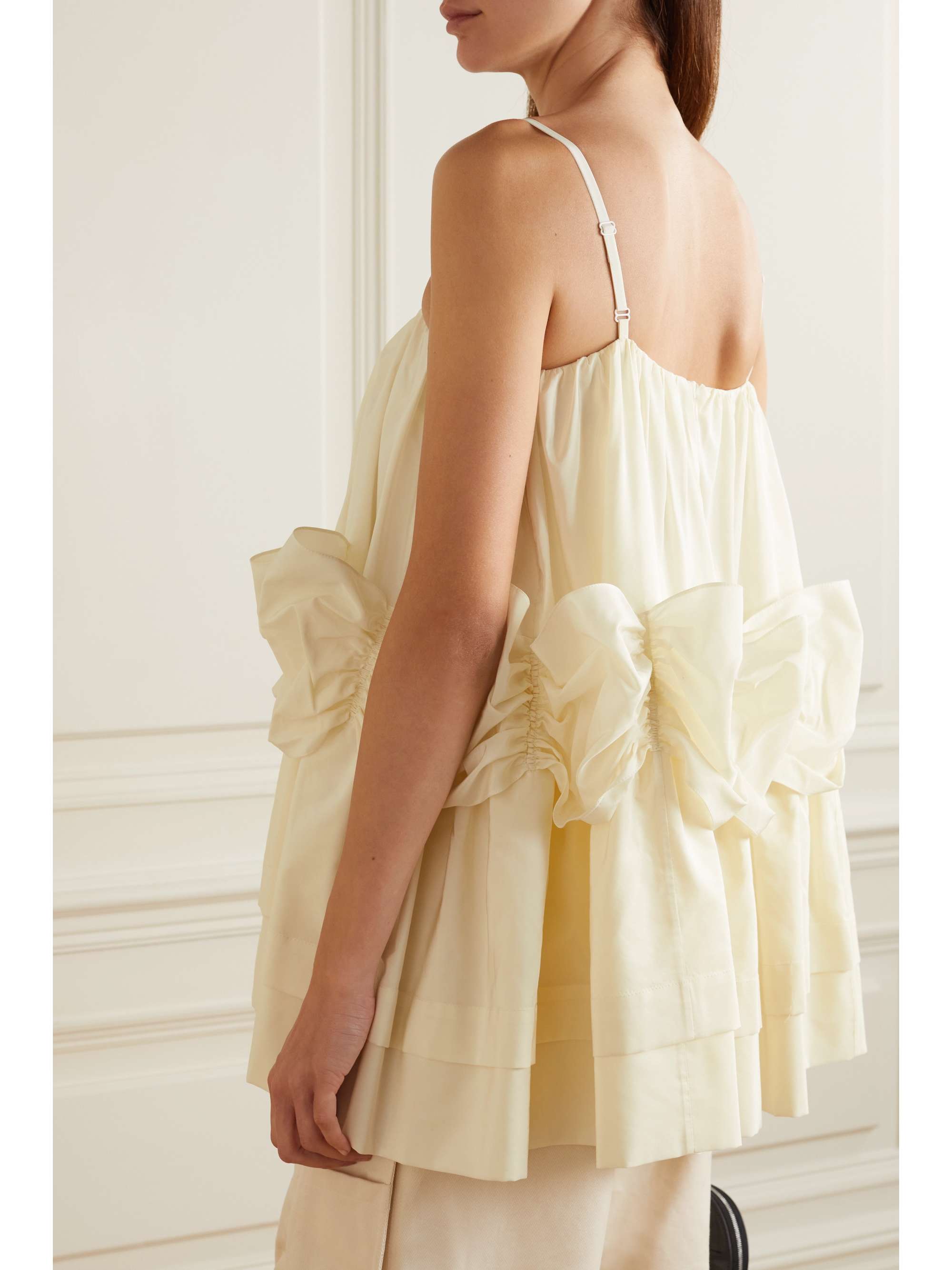 SIMONE ROCHA Gathered tiered taffeta camisole