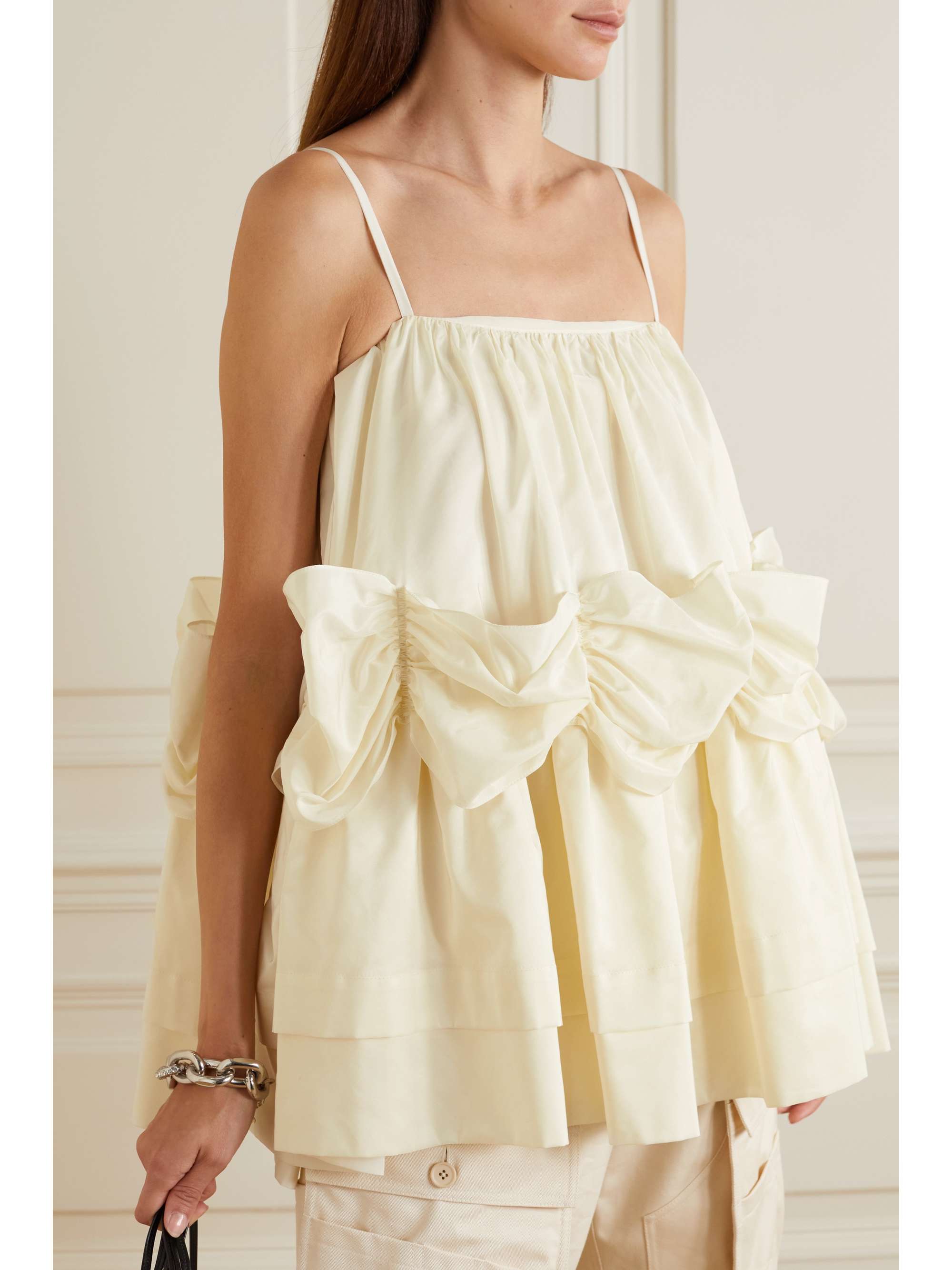 SIMONE ROCHA Gathered tiered taffeta camisole
